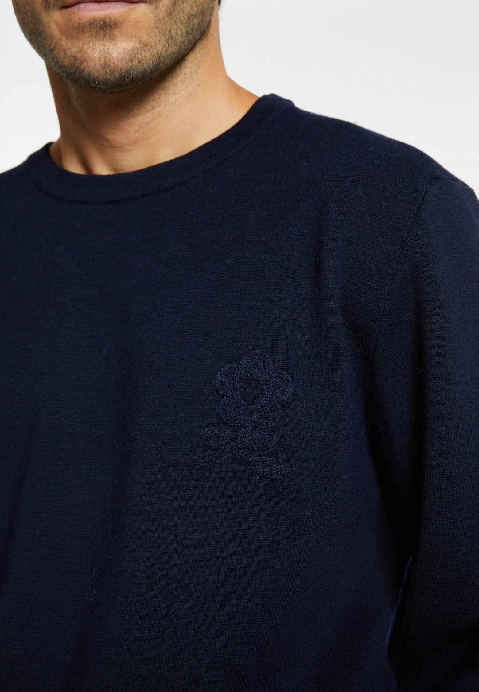 Montagut Merino wool sweater with logo - Santi