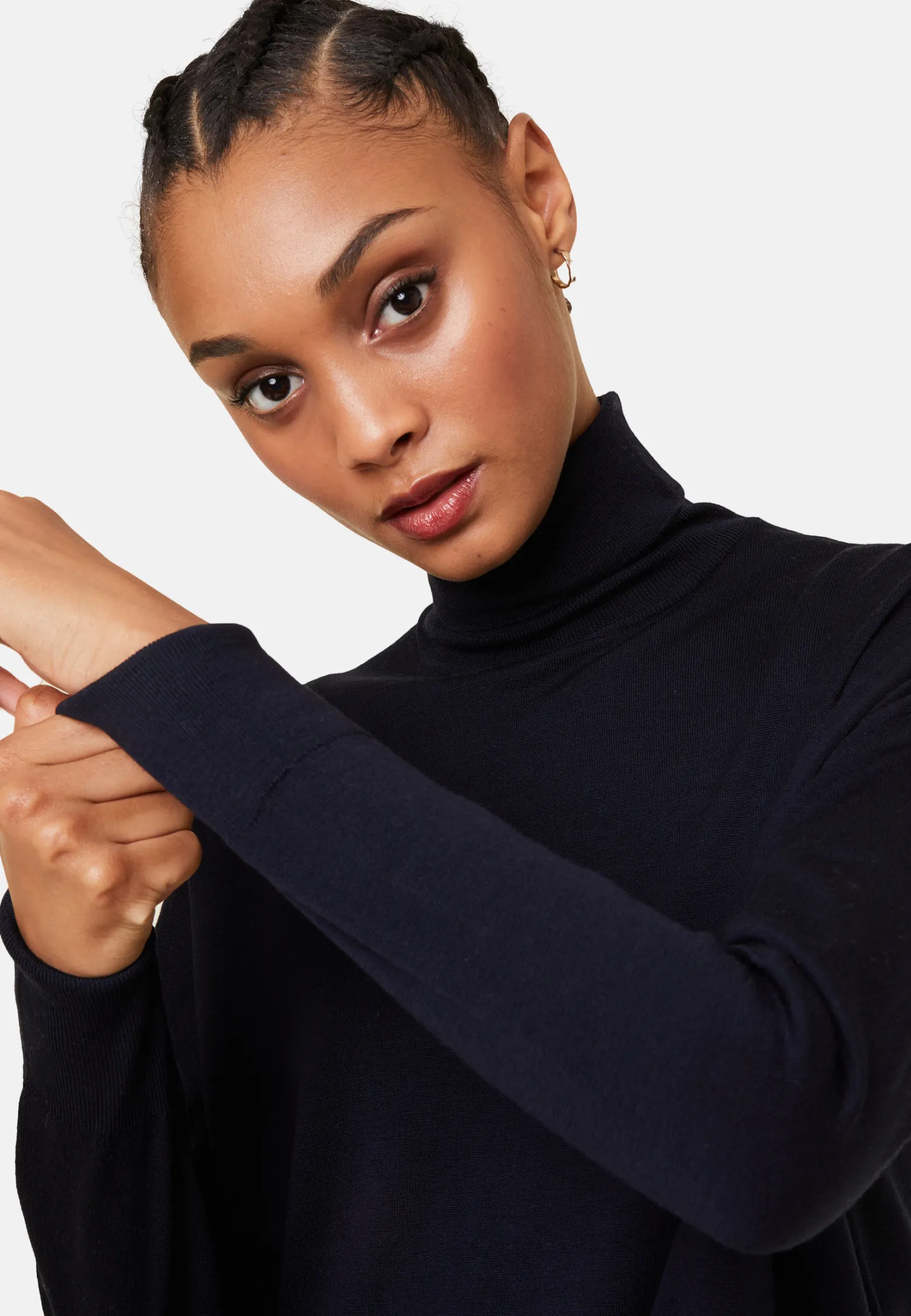 Montagut Merino wool turtleneck sweater with slits - Amy