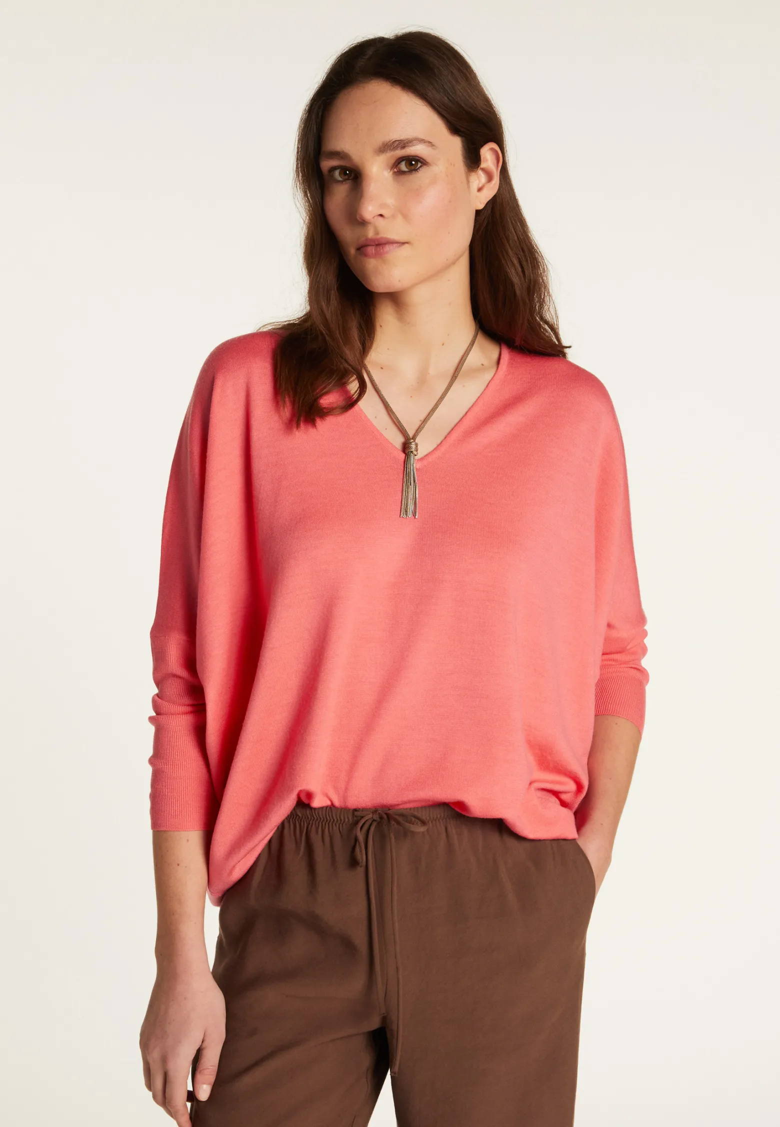 Montagut Merino wool V-neck sweater - Boxe