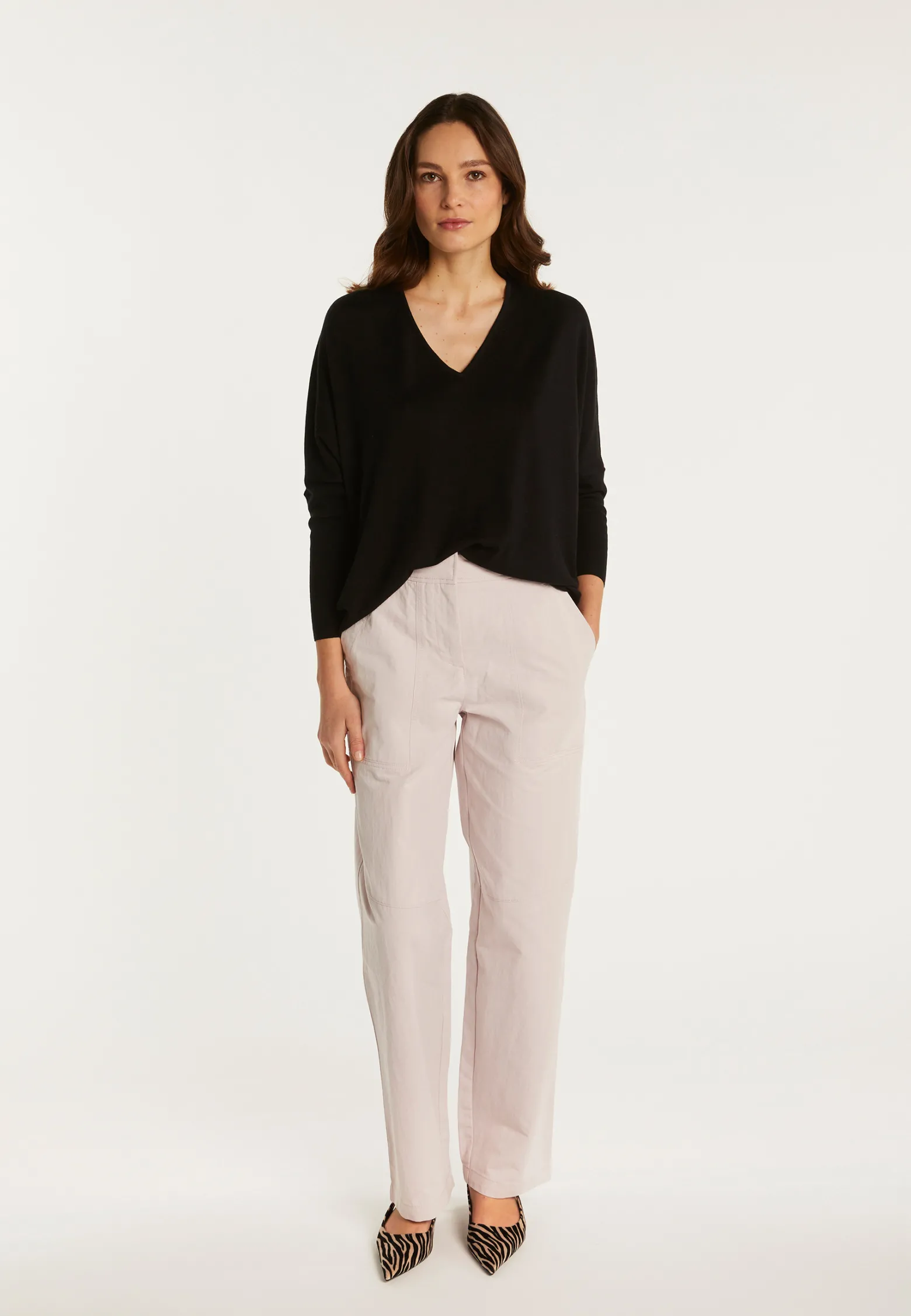 Montagut Merino wool V-neck sweater - Boxe