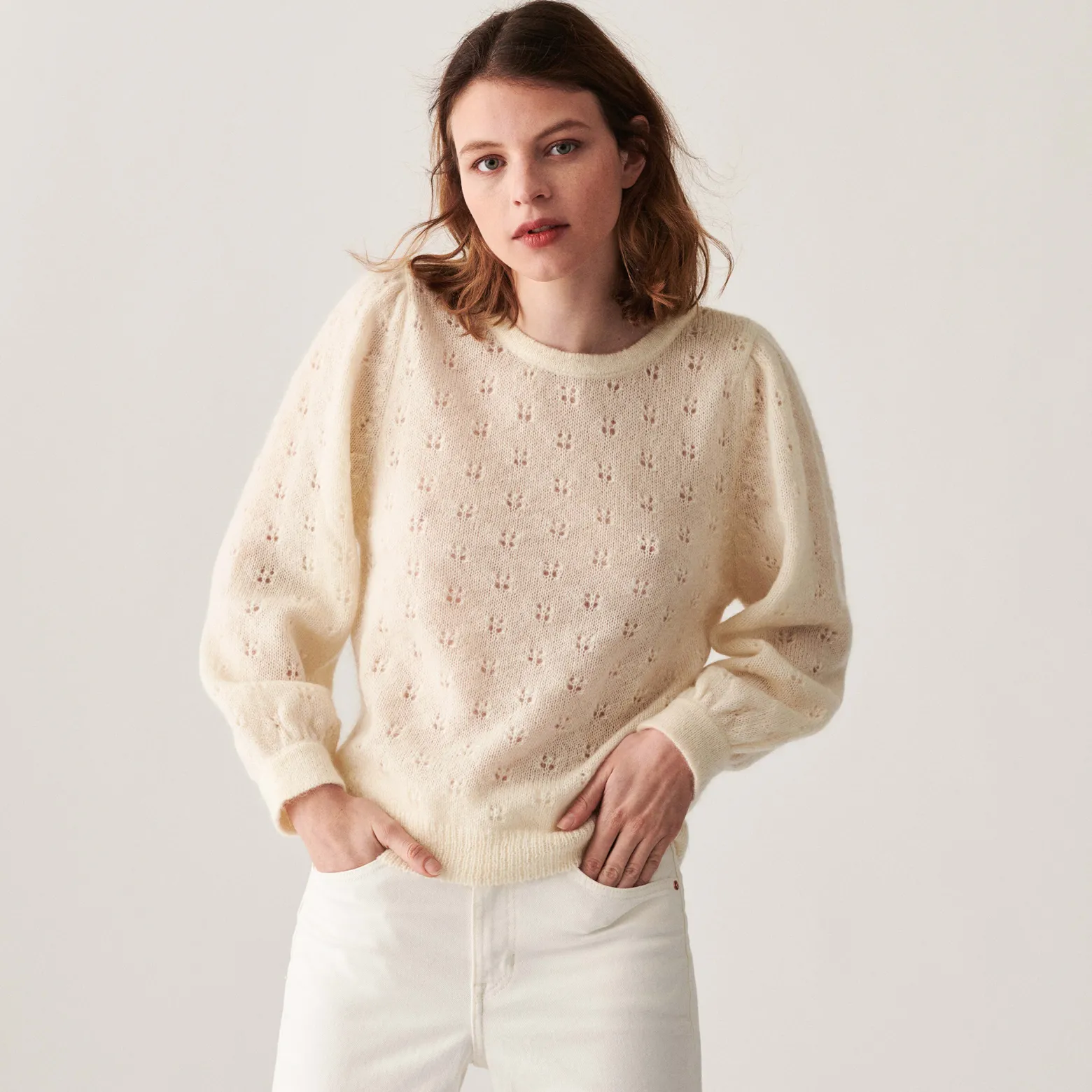 Montagut Mohair fancy stitch jumper - Camelia