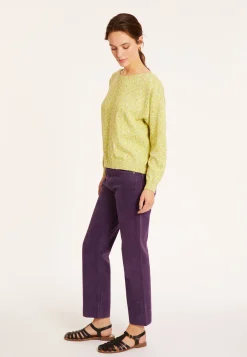 Montagut Mottled cotton sweater with boat neck - Mello