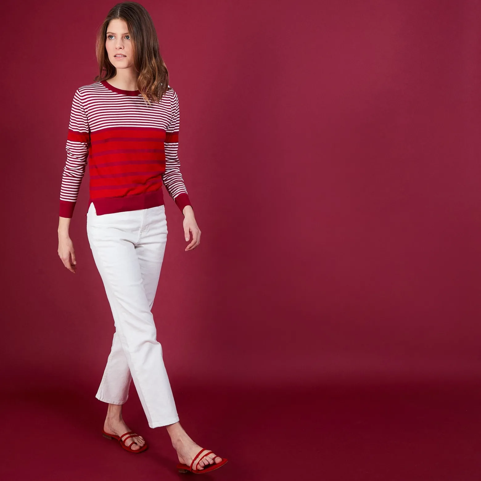Montagut Natural silk round neck sweater - Amélia