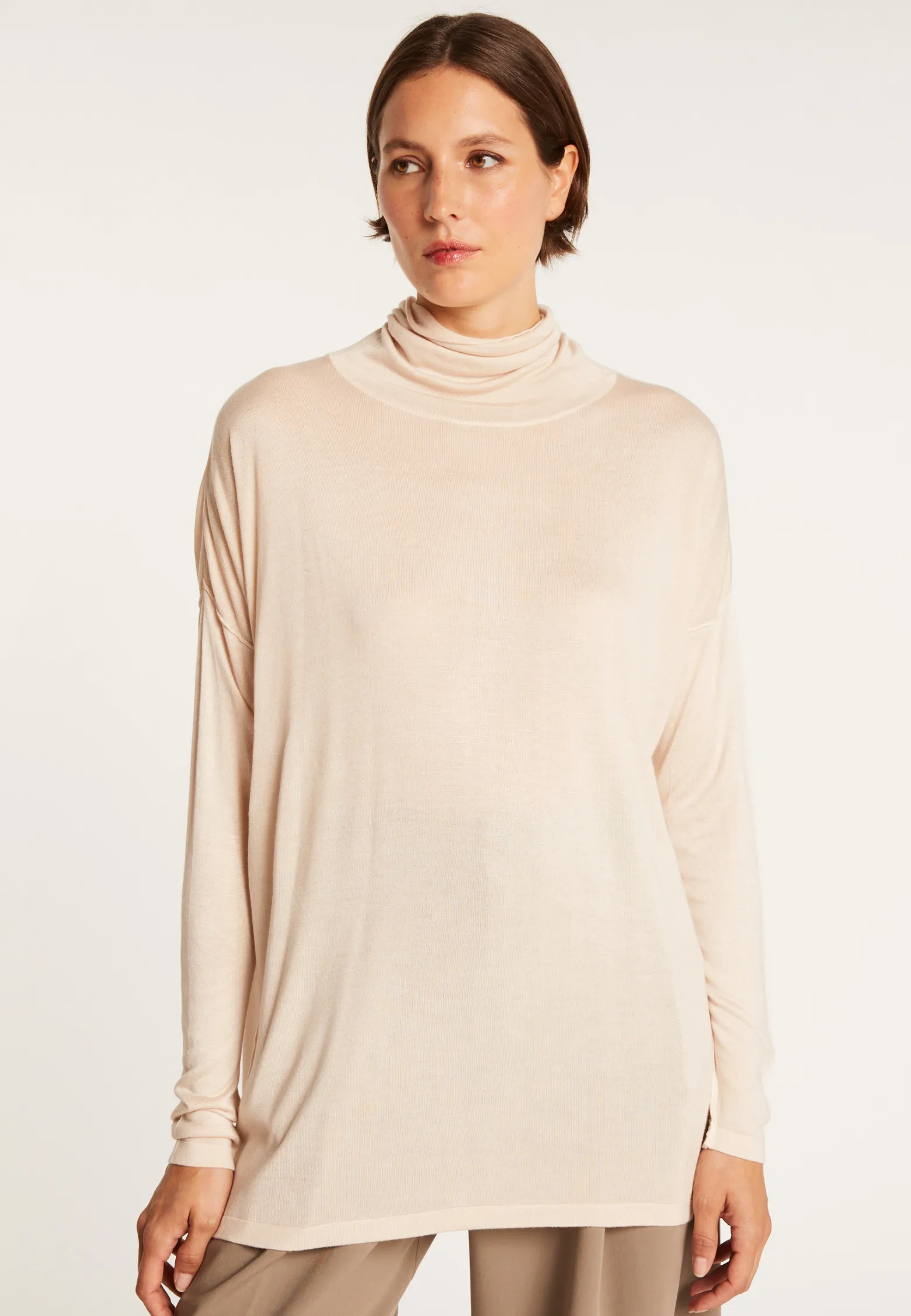 Montagut Oversized cashmere bamboo turtleneck jumper - Heva