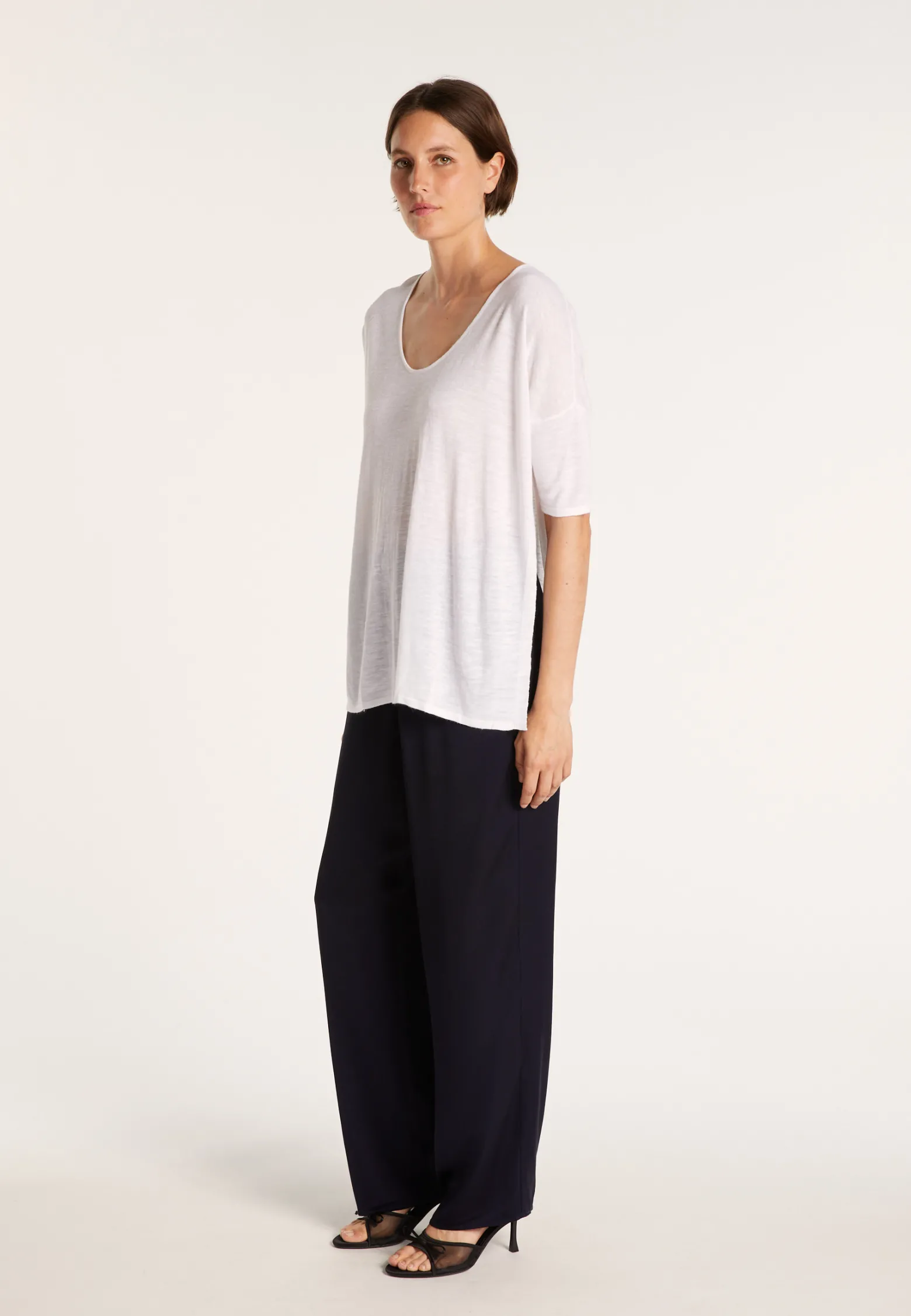 Montagut Oversized flamed linen T-shirt - Batalya