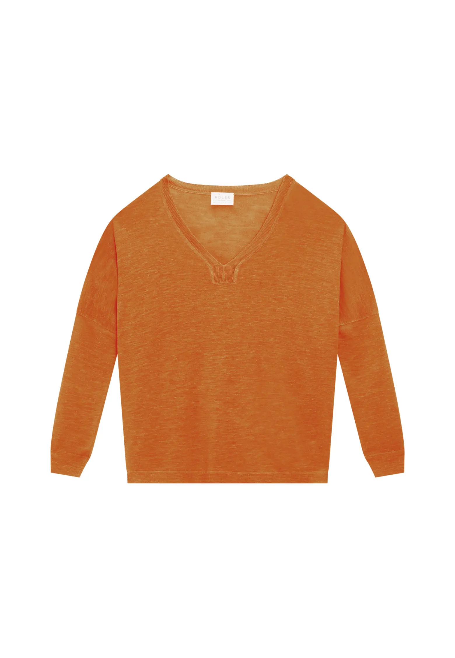 Montagut Oversized v-neck flamed linen t-shirt - Beja