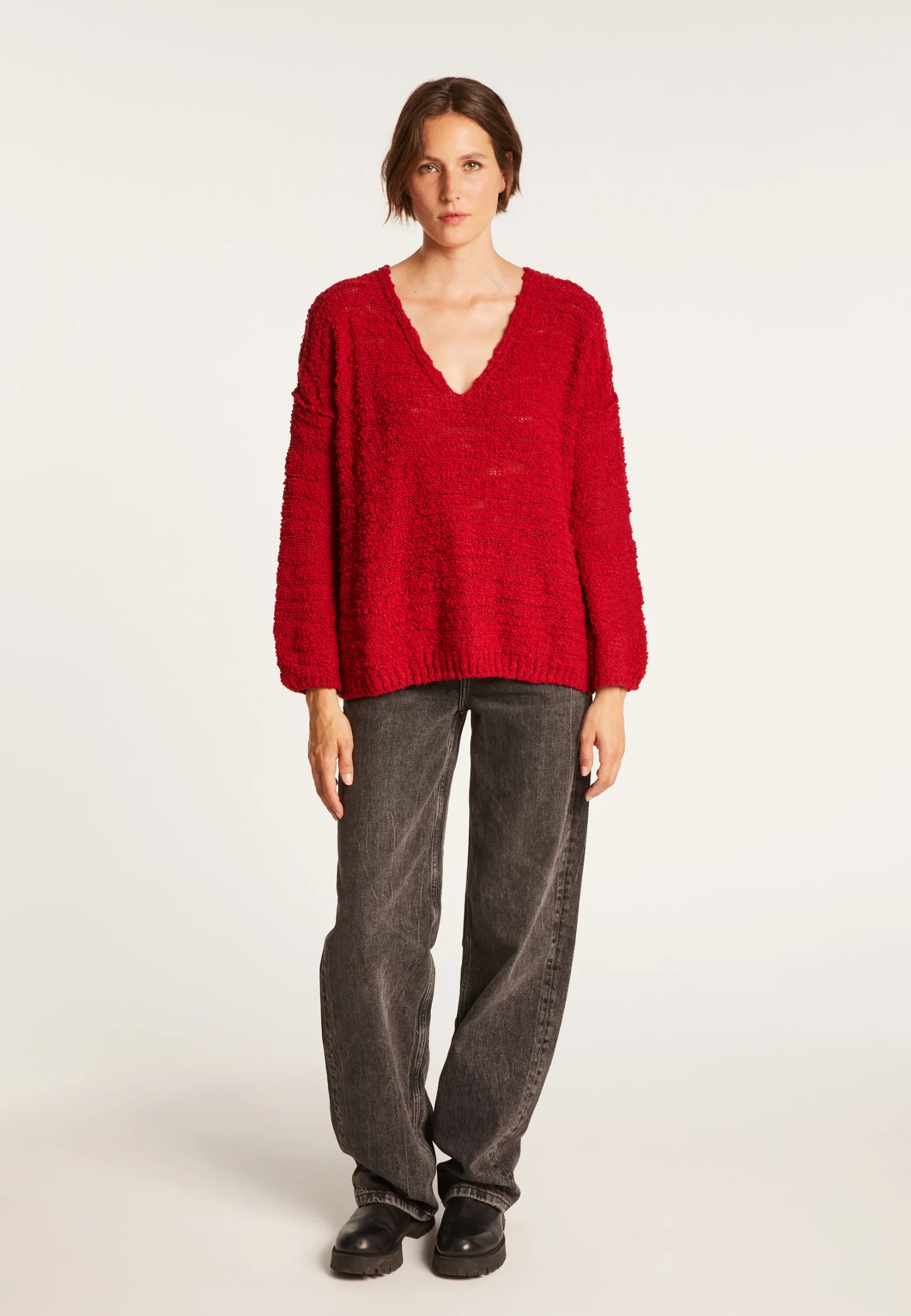 Montagut Oversized V-neck jumper - Sari