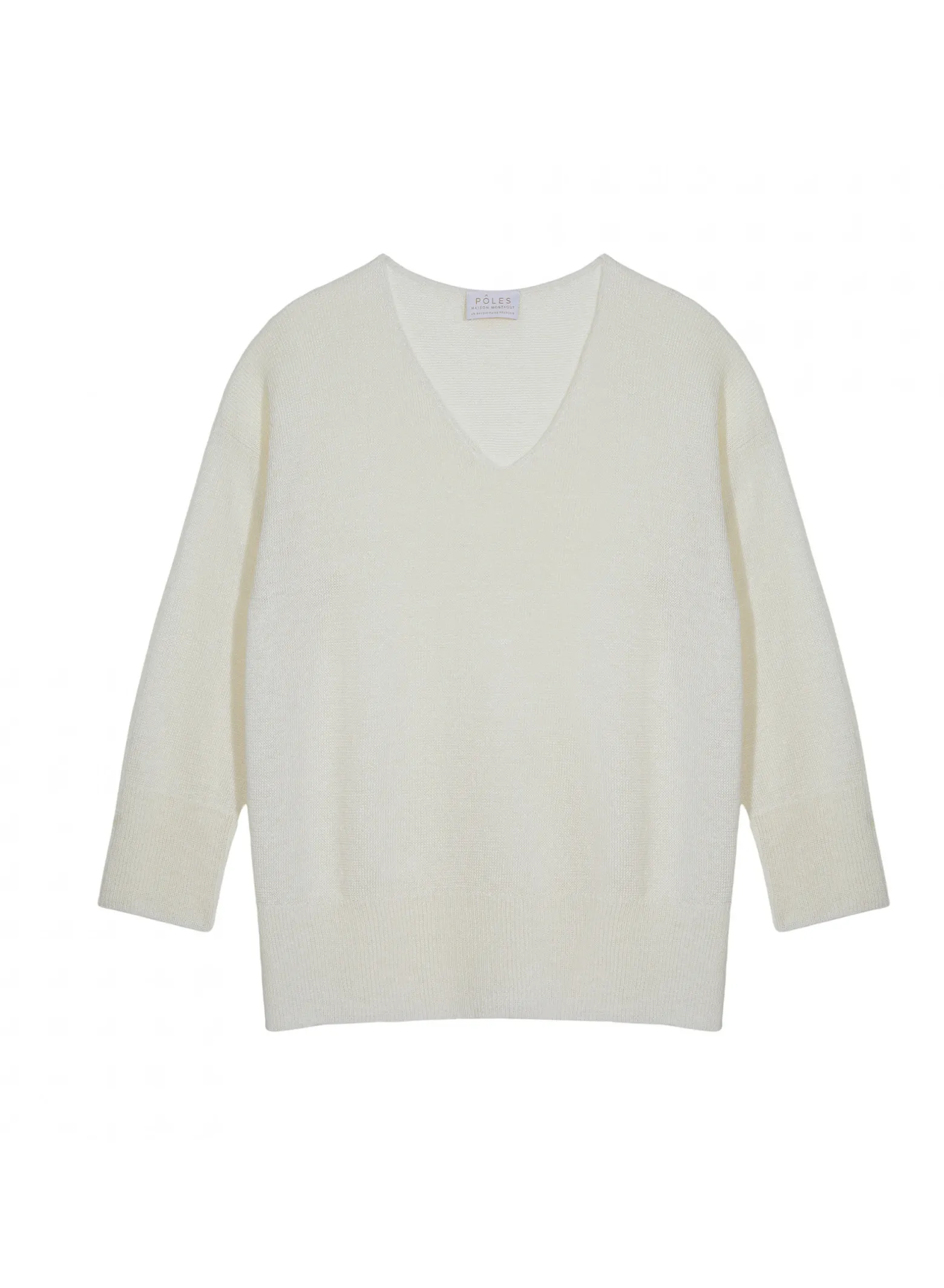 Montagut Oversized V-neck sweater in linen - Tiphaine