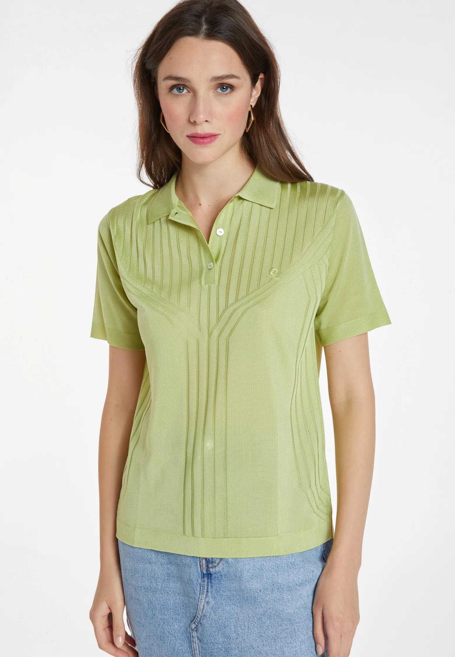 Montagut Patterned Fil Lumière polo-shirt - Kate