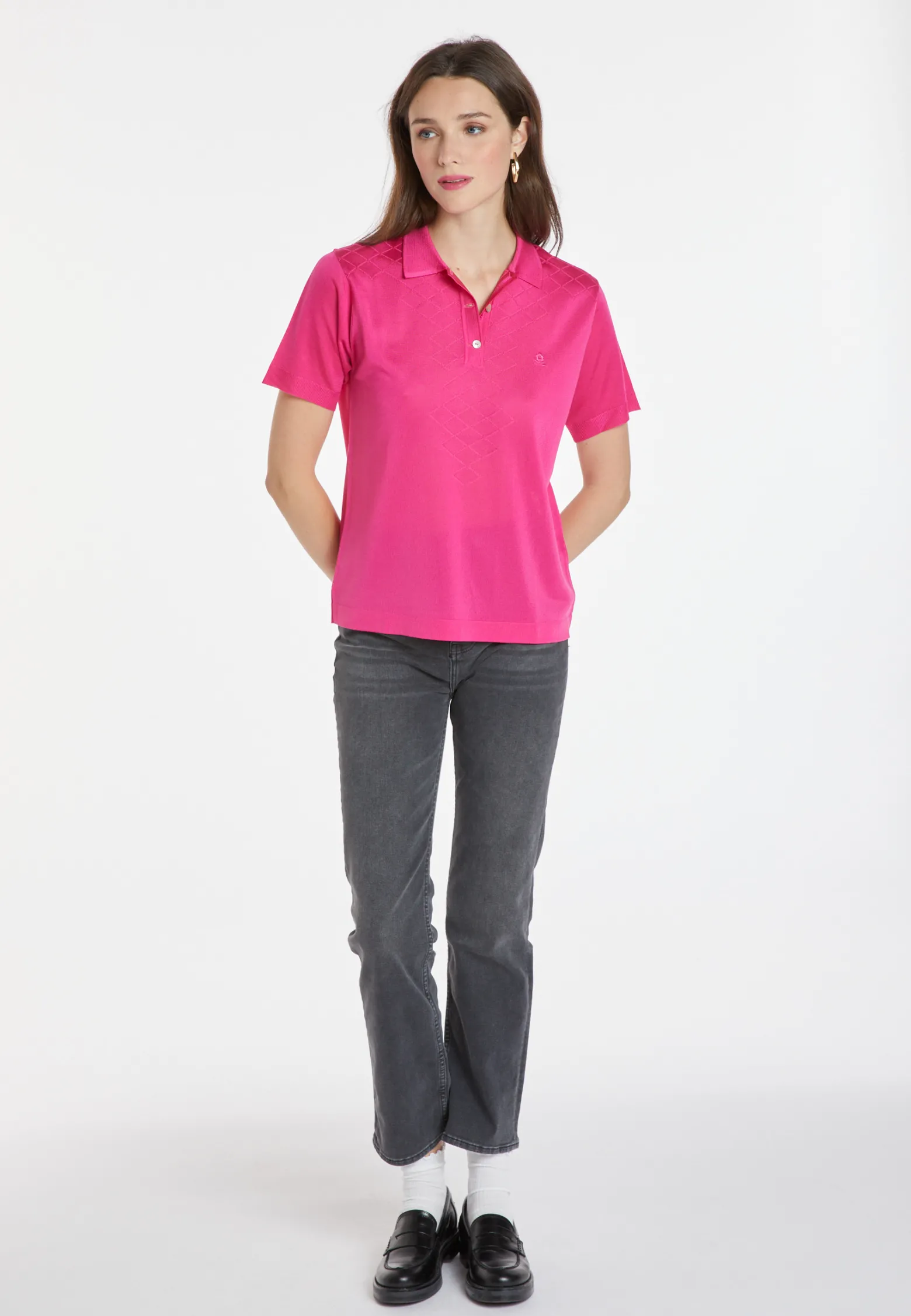Montagut Patterned Fil Lumière polo-shirt - Katleen