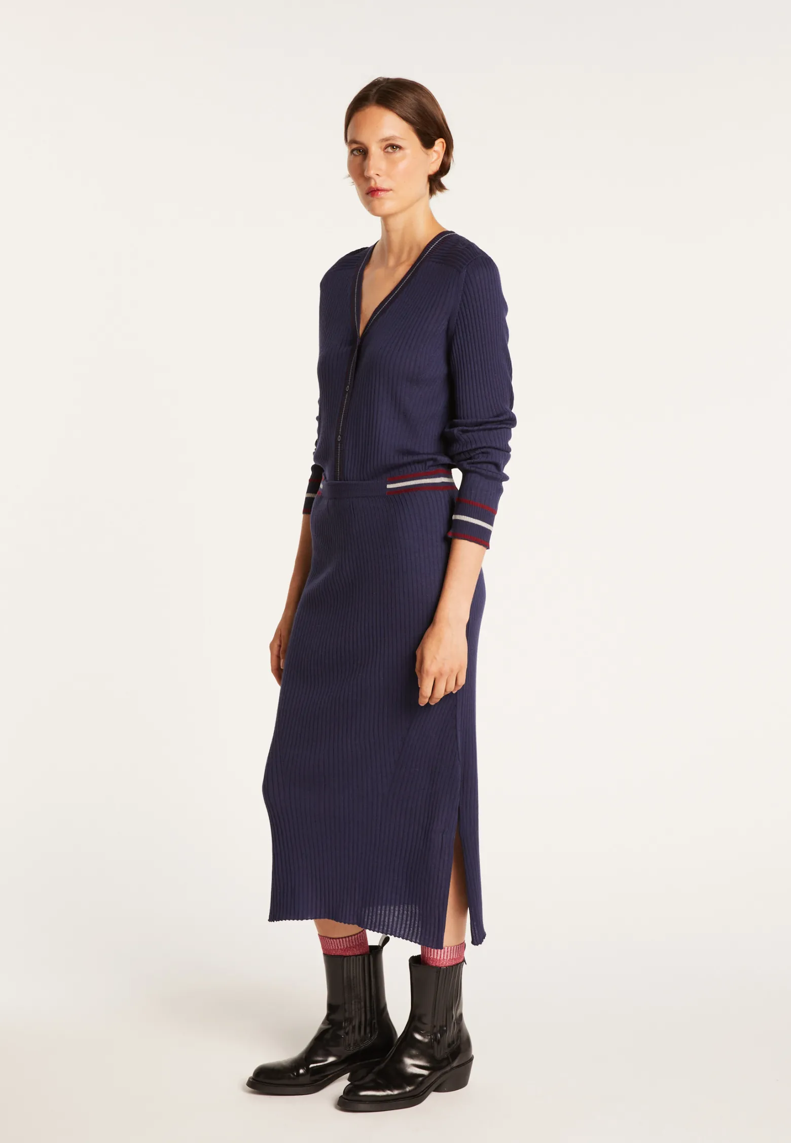 Montagut Pencil skirt in ribbed wool - Etreinte