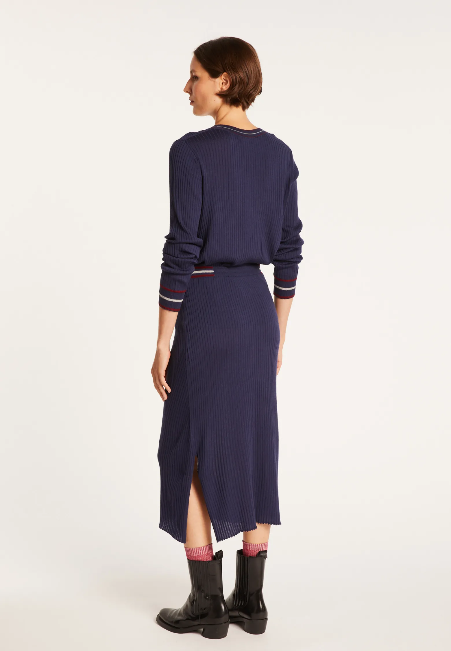 Montagut Pencil skirt in ribbed wool - Etreinte