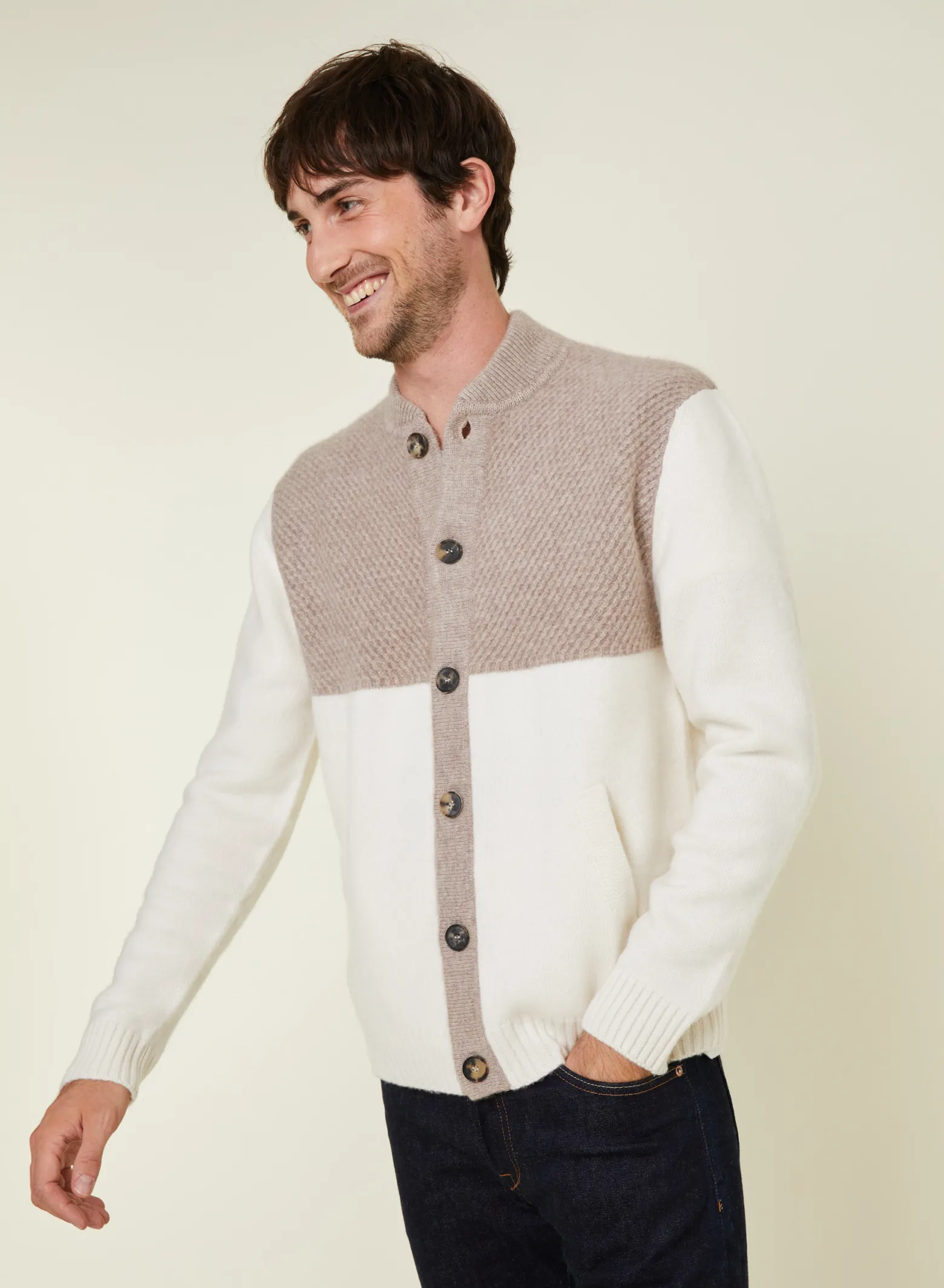 Montagut 4-ply cashmere buttoned jacket with pockets - Farell