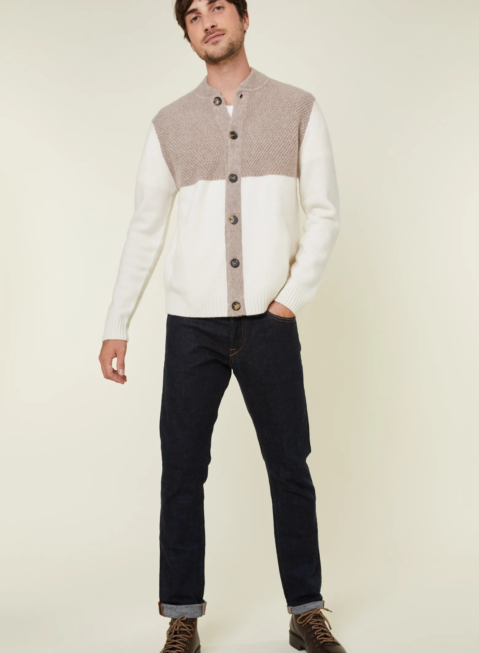 Montagut 4-ply cashmere buttoned jacket with pockets - Farell