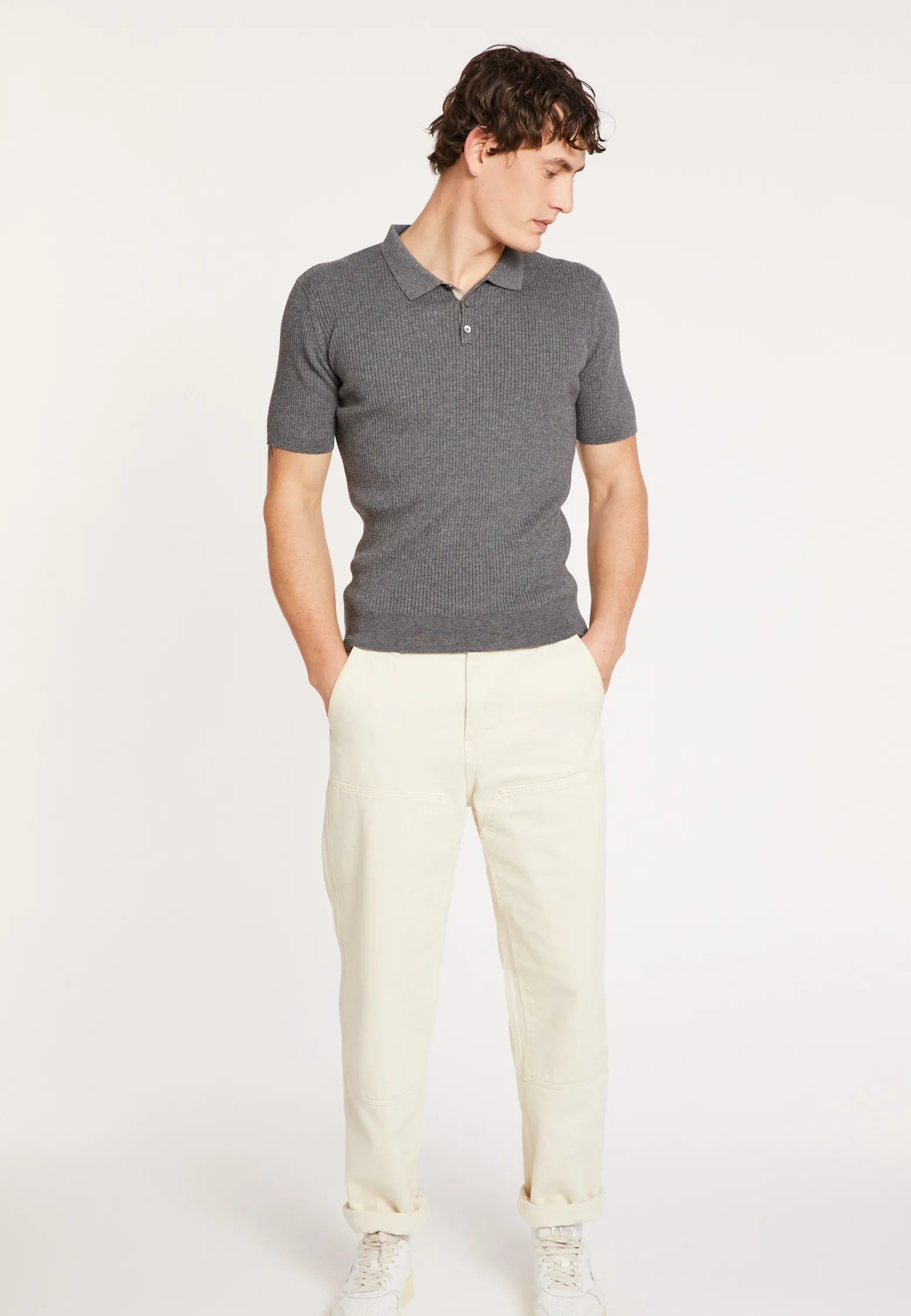 Montagut Poloshirt aus Baumwolle und Merinowolle – Loup