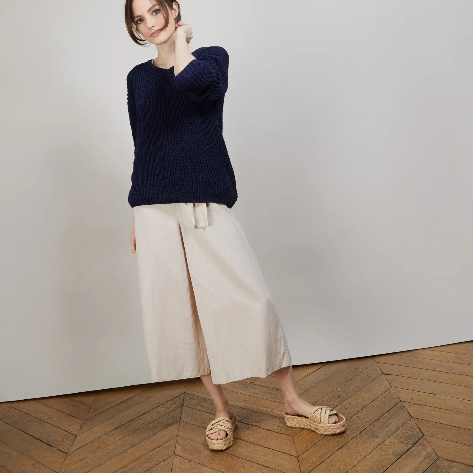Montagut Ribbed knit V-neck sweater - Bulle