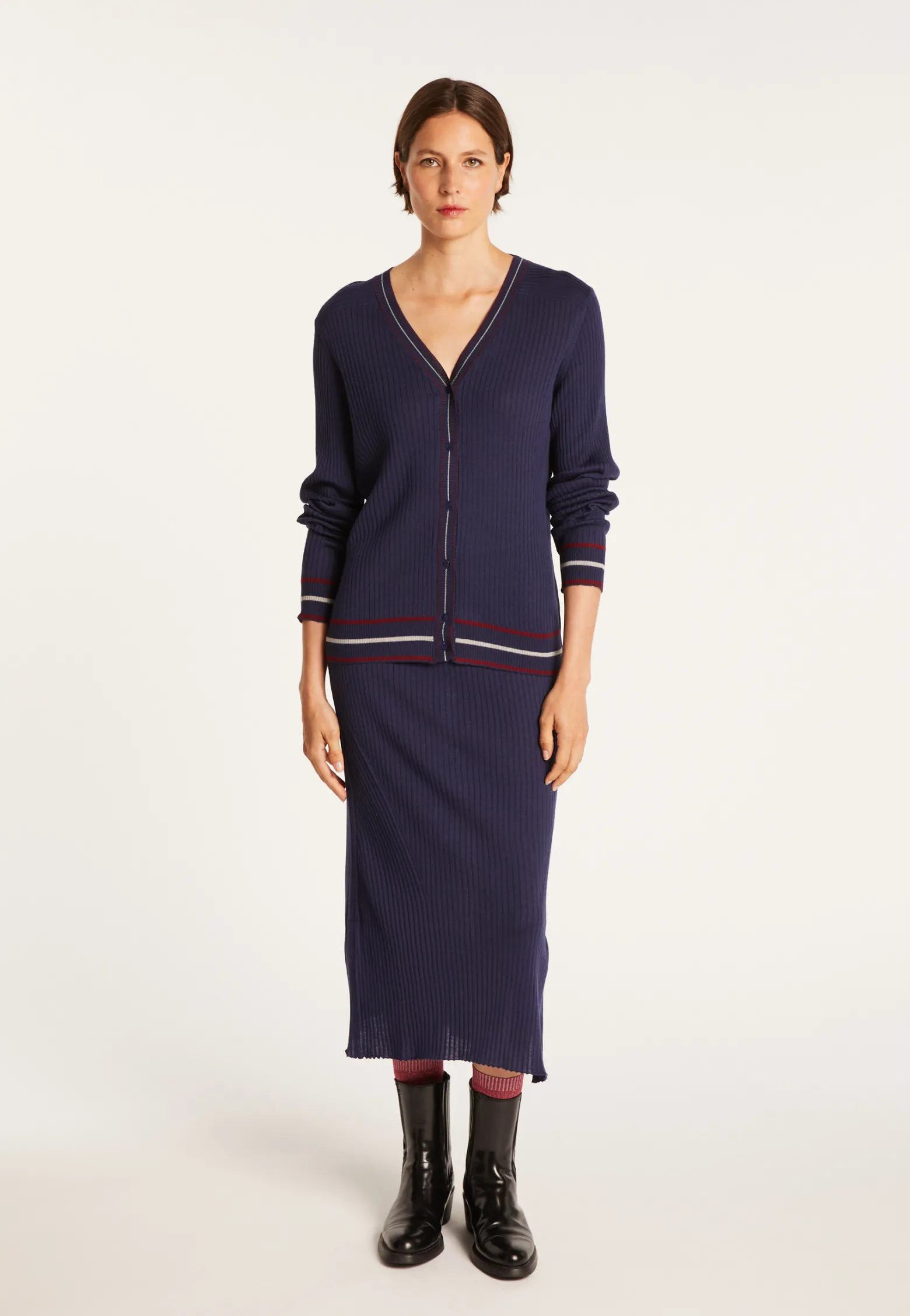 Montagut Ribbed wool cardigan - Emblème