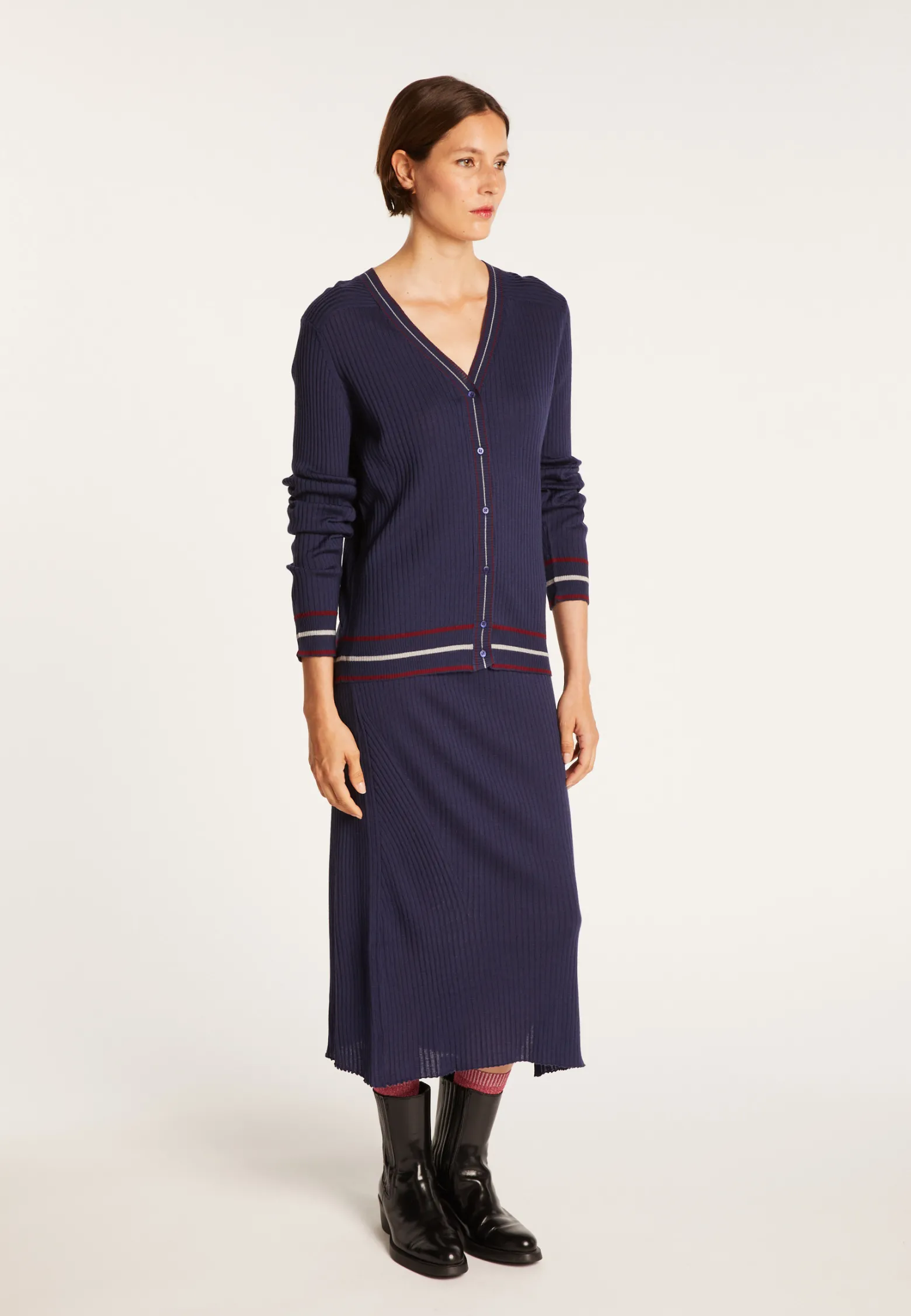 Montagut Ribbed wool cardigan - Emblème