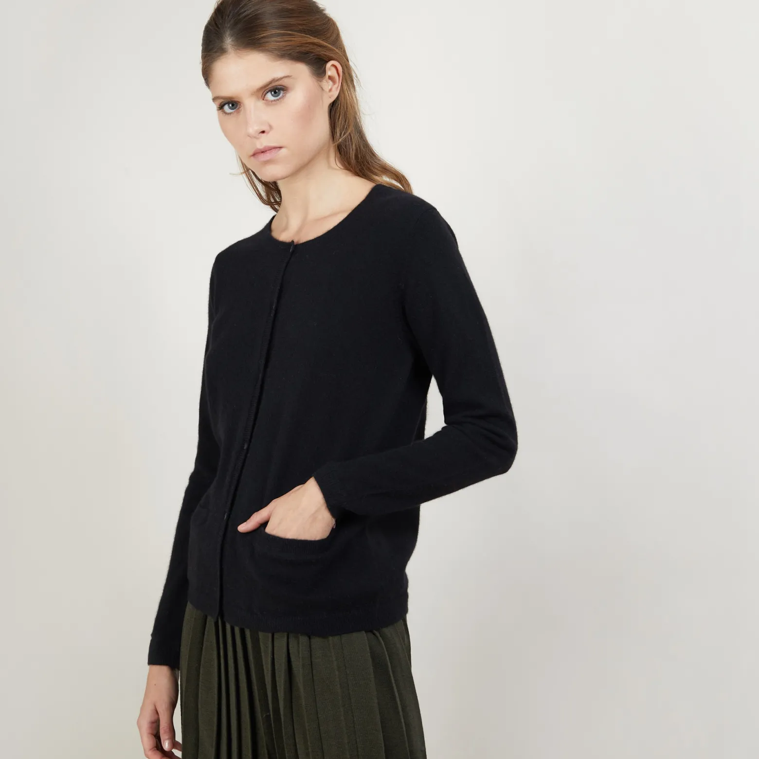 Montagut Round neck cashmere cardigan - Ballet