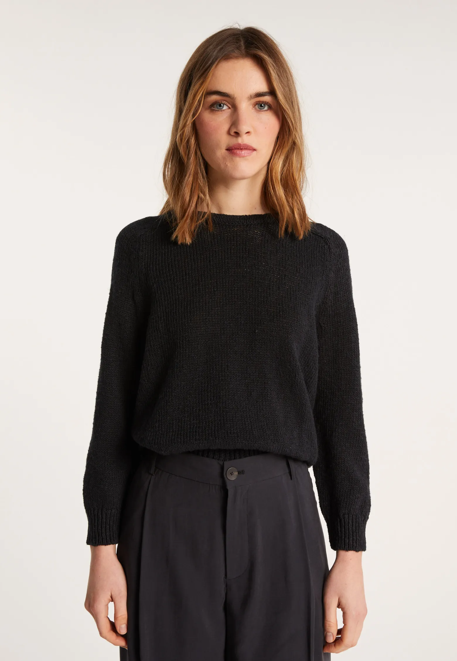 Montagut Round neck cotton and linen sweater - Nicky
