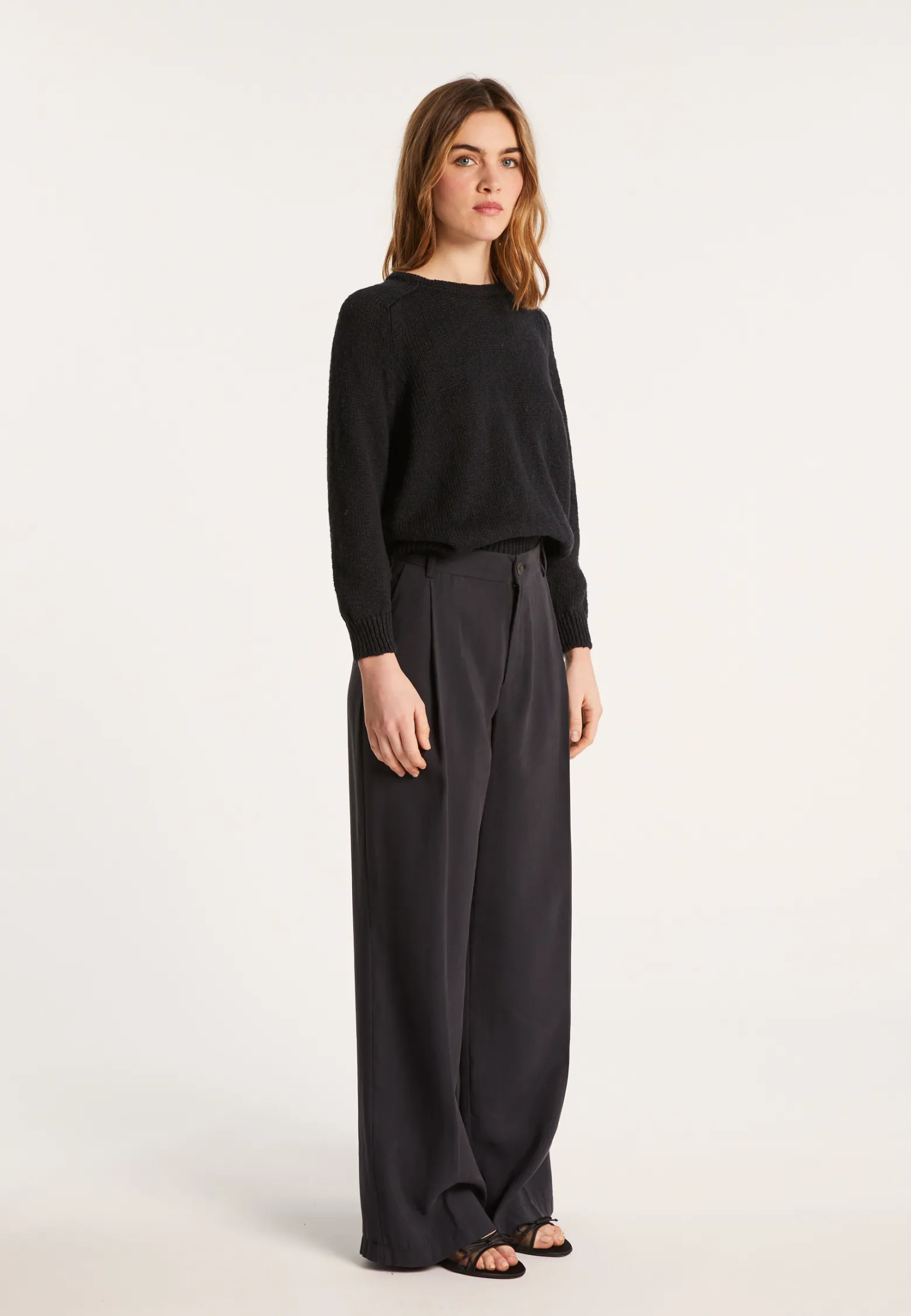 Montagut Round neck cotton and linen sweater - Nicky