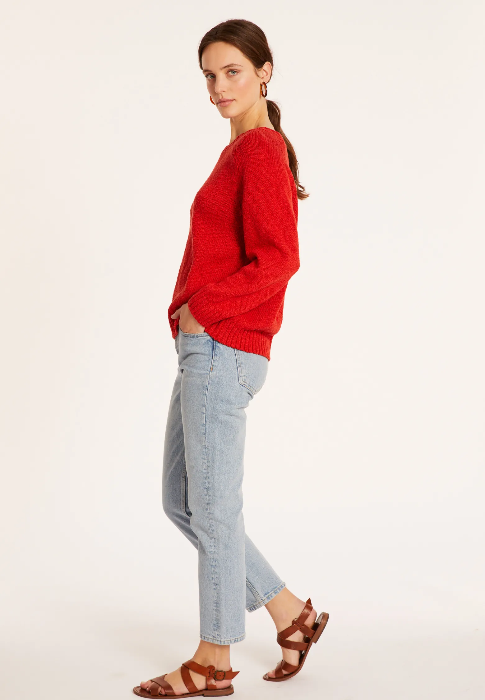 Montagut Round neck cotton and linen sweater - Mick