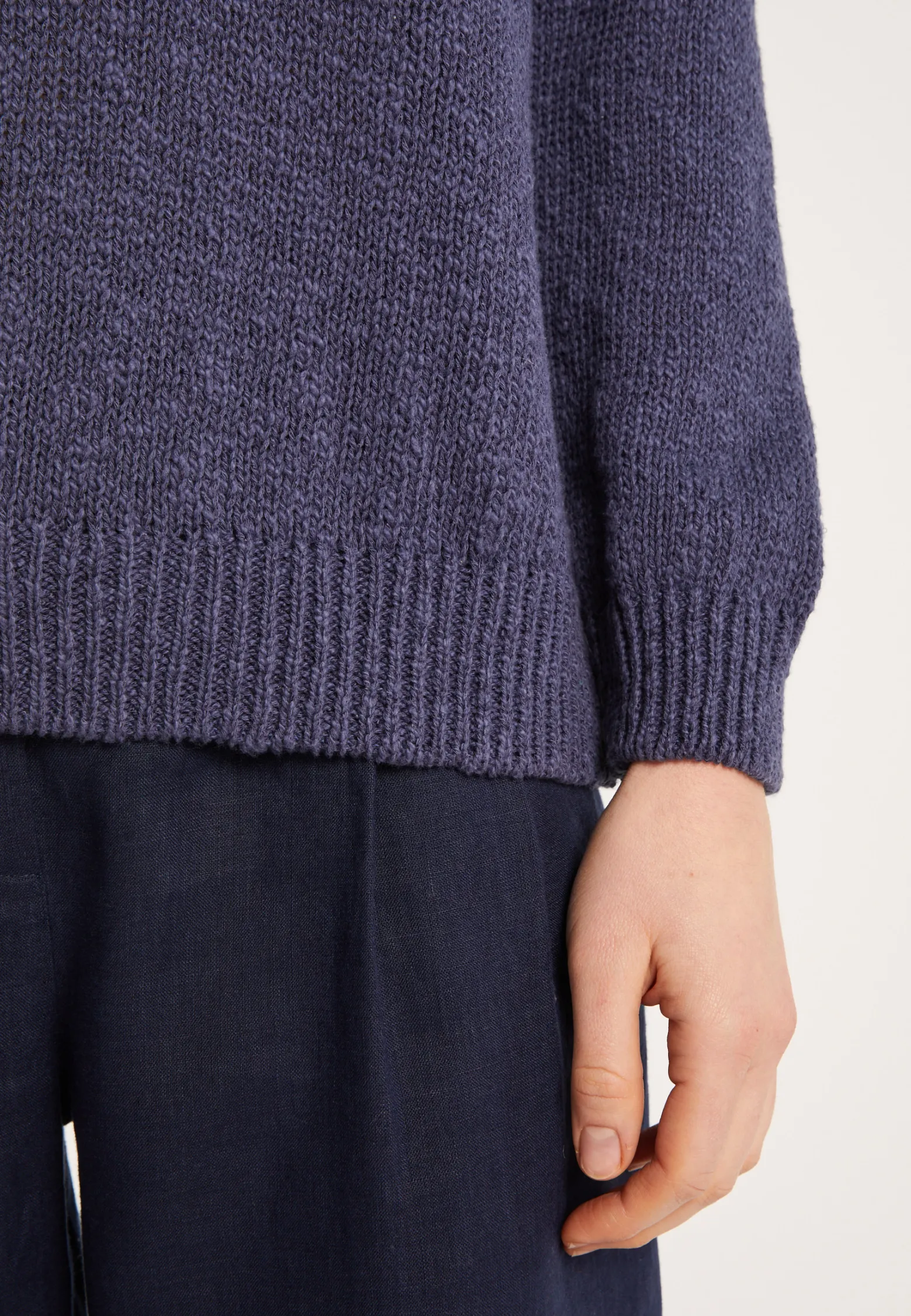 Montagut Round neck cotton and linen sweater - Nicky