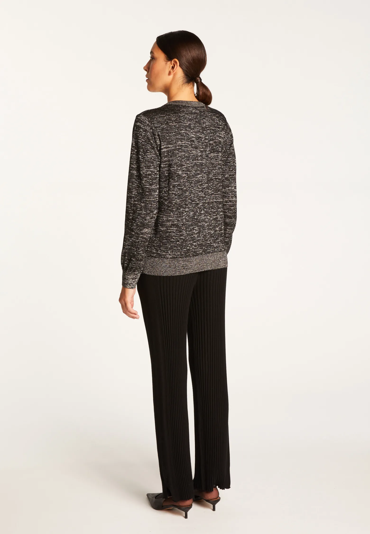 Montagut Round neck sweater in lurex merino wool - Asena Lux