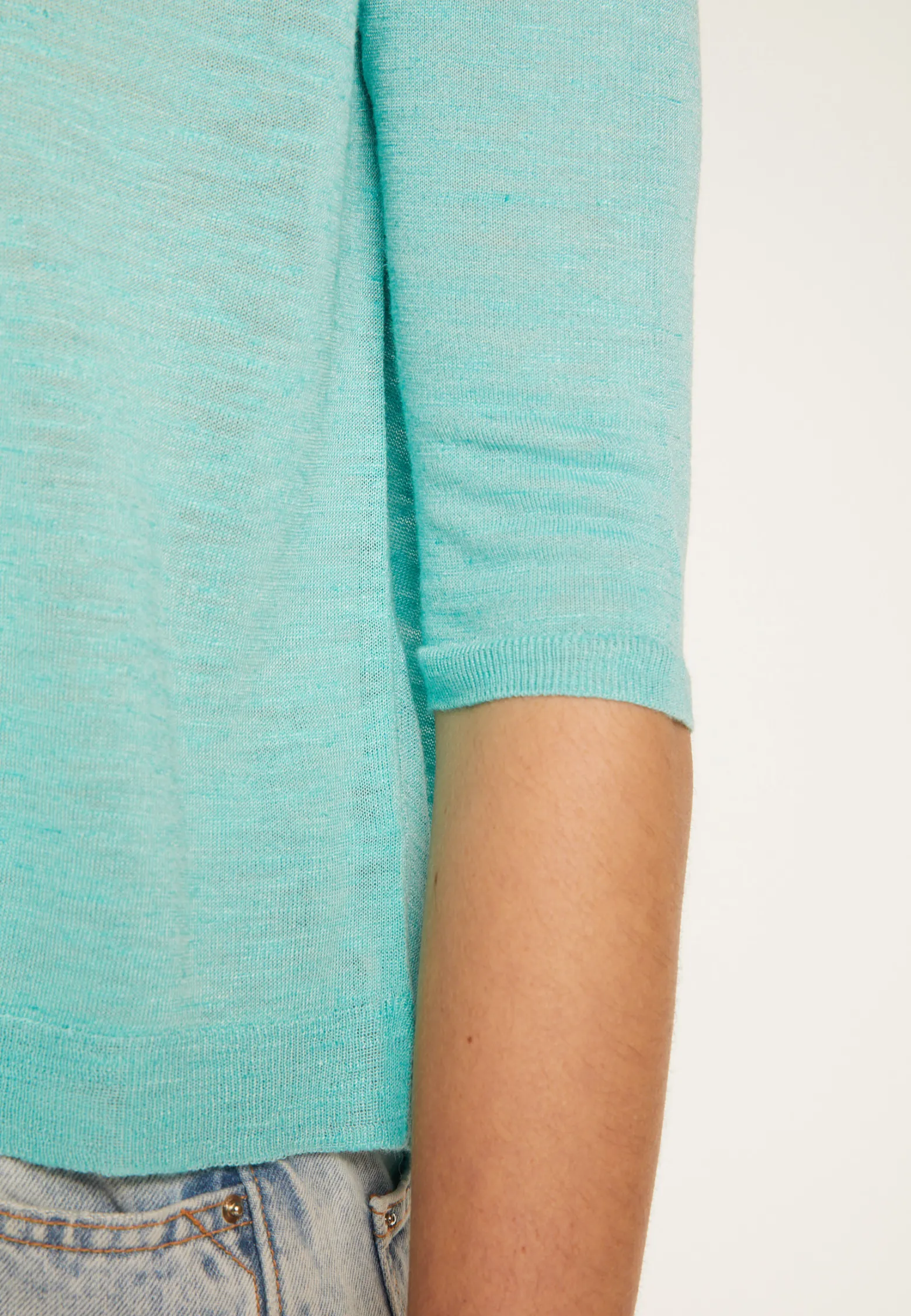 Montagut Round neck t-shirt in flamed linen - Domy