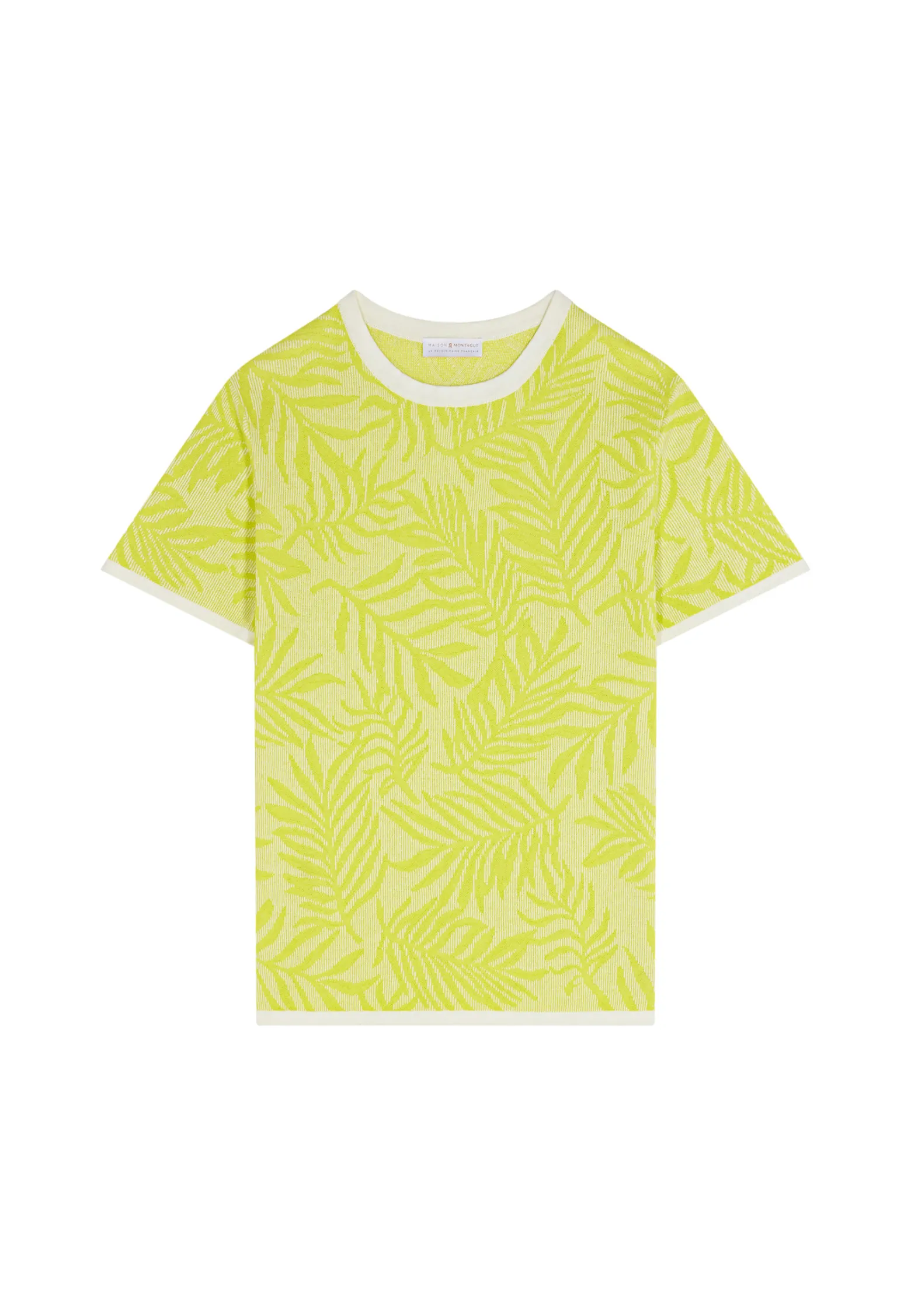 Montagut Round neck t-shirt with cotton linen blend pattern - Isham