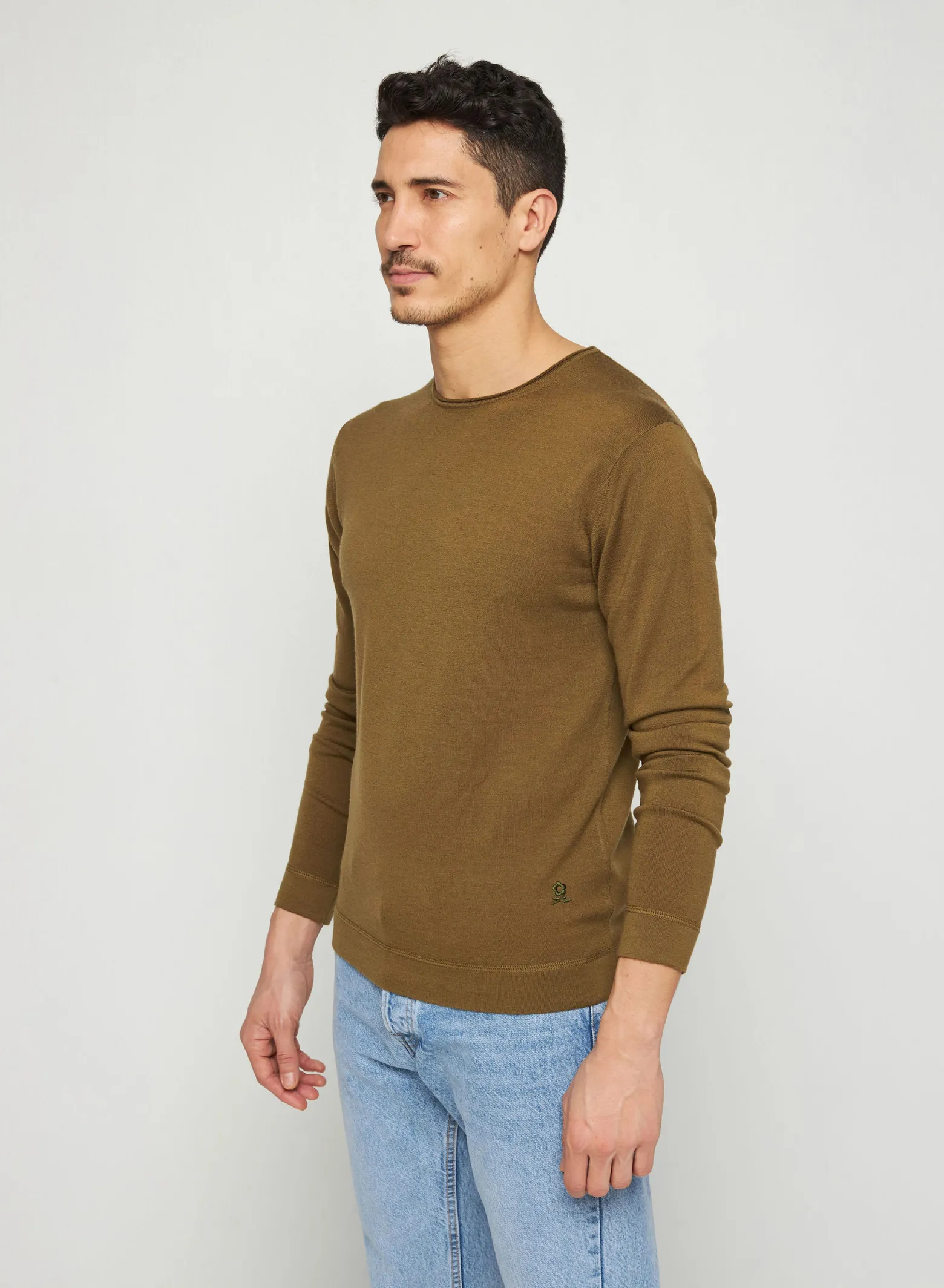 Montagut Round-neck merino wool sweater with rolled finishes - Rythme
