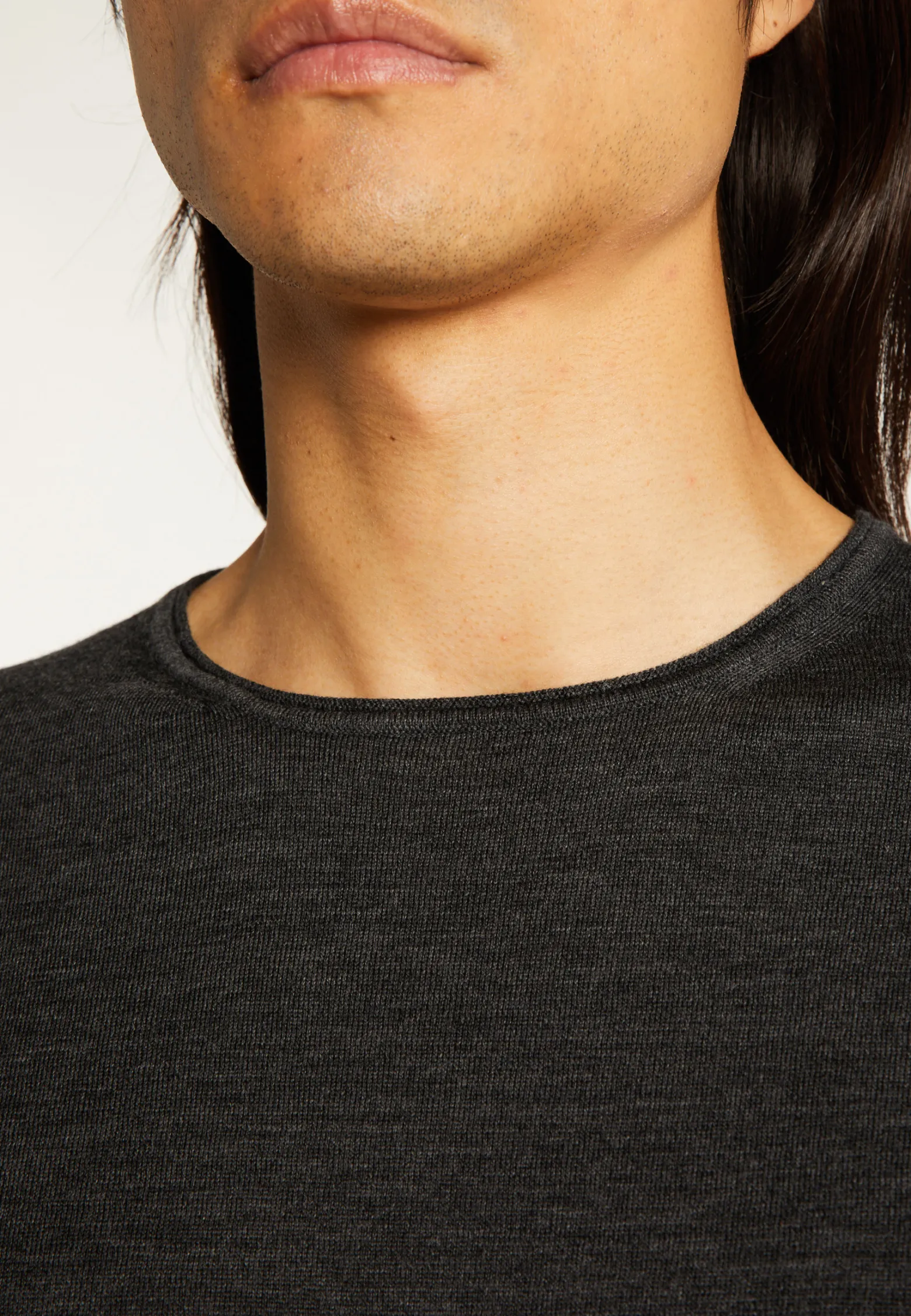 Montagut Round-neck merino wool sweater with rolled finishes - Rythme