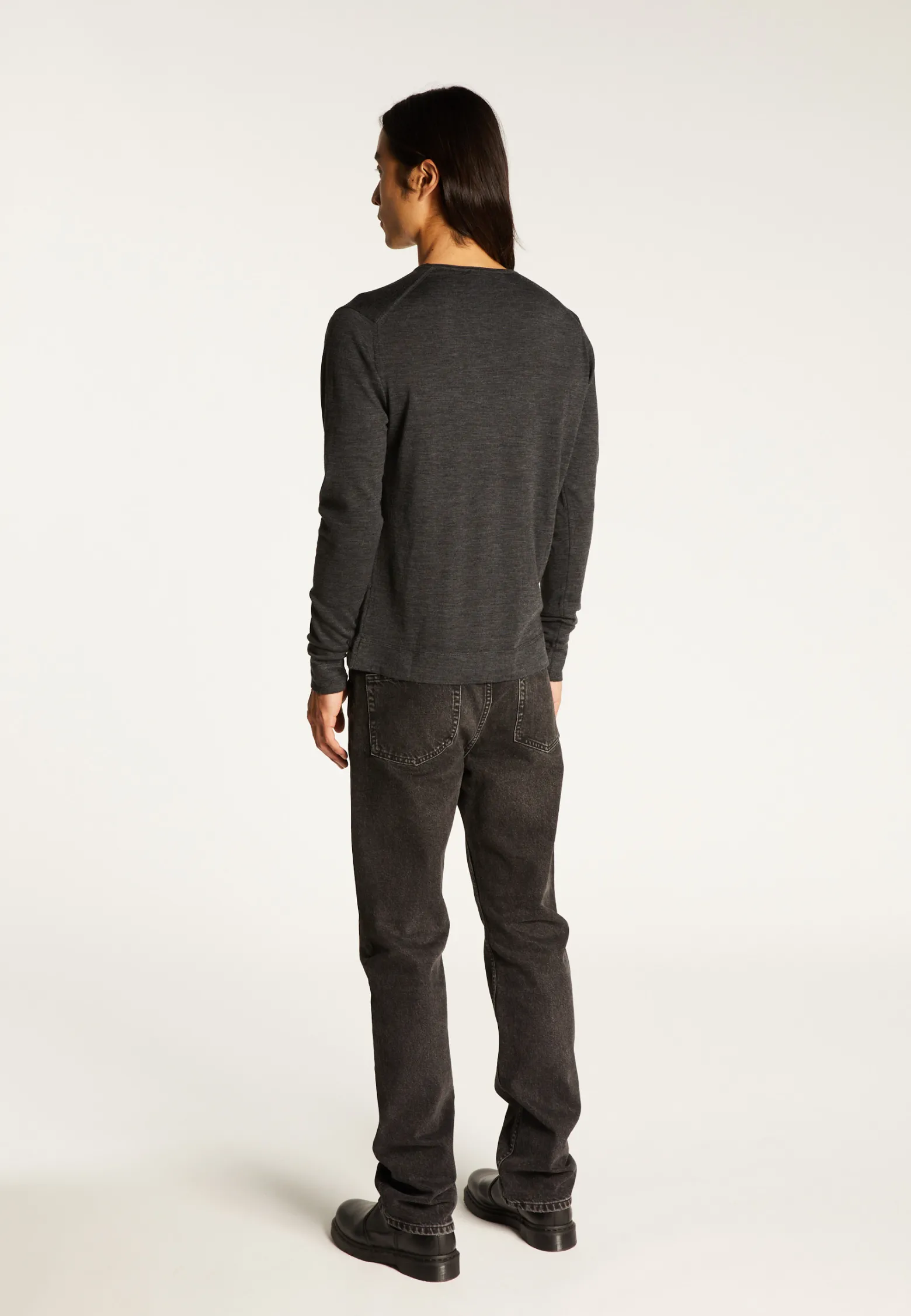 Montagut Round-neck merino wool sweater with rolled finishes - Rythme
