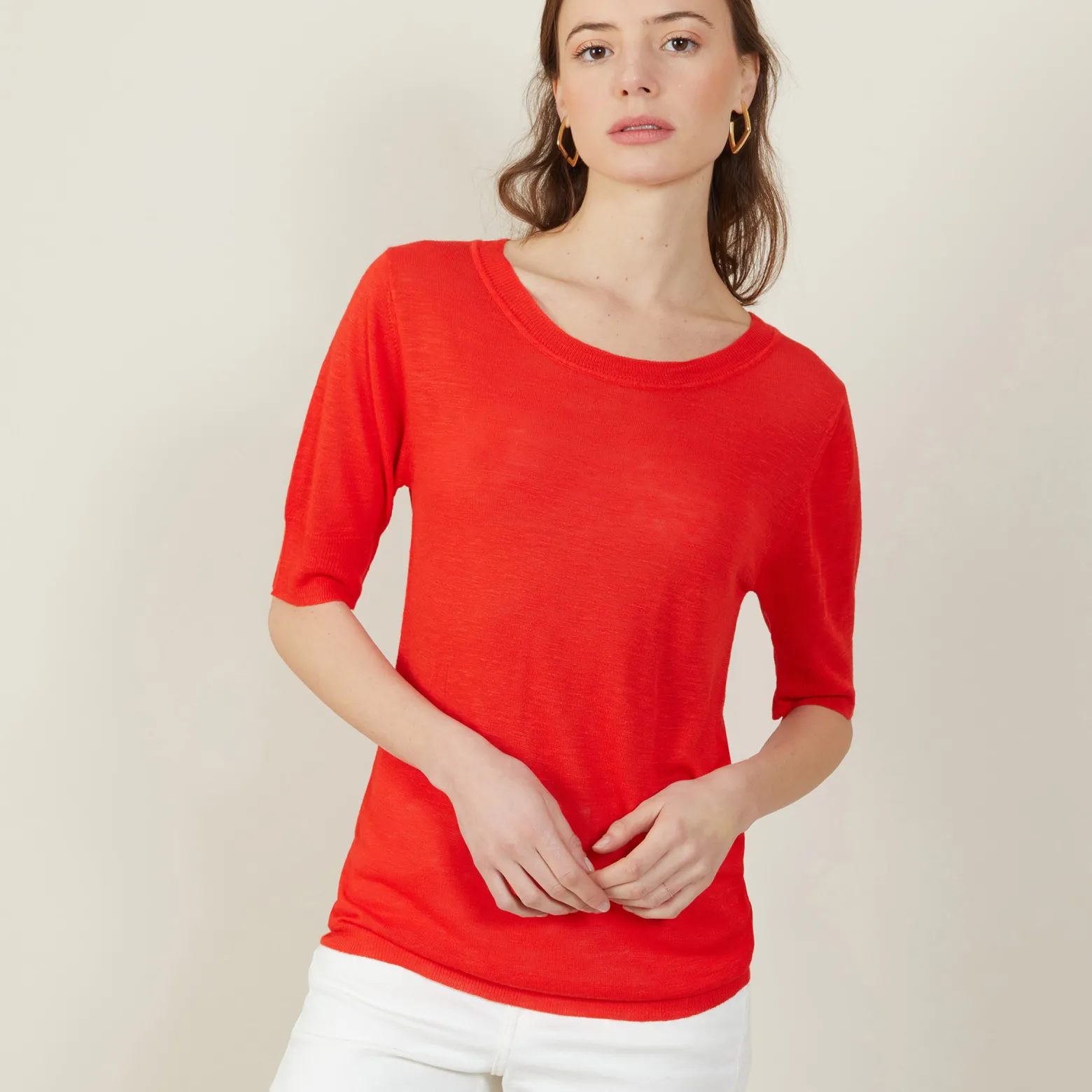 Montagut Round-neck slub linen T-shirt - Bonni