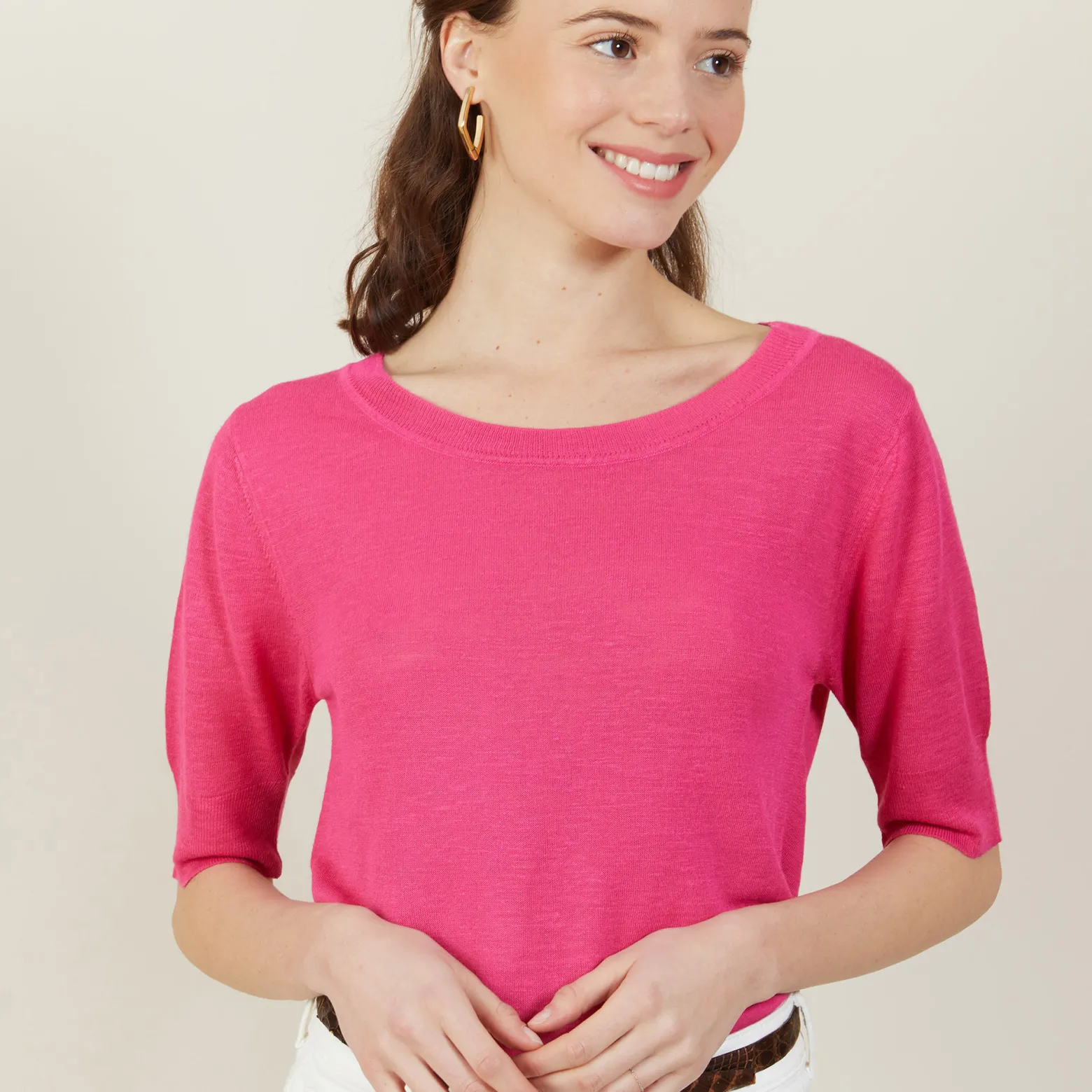 Montagut Round-neck slub linen T-shirt - Bonni