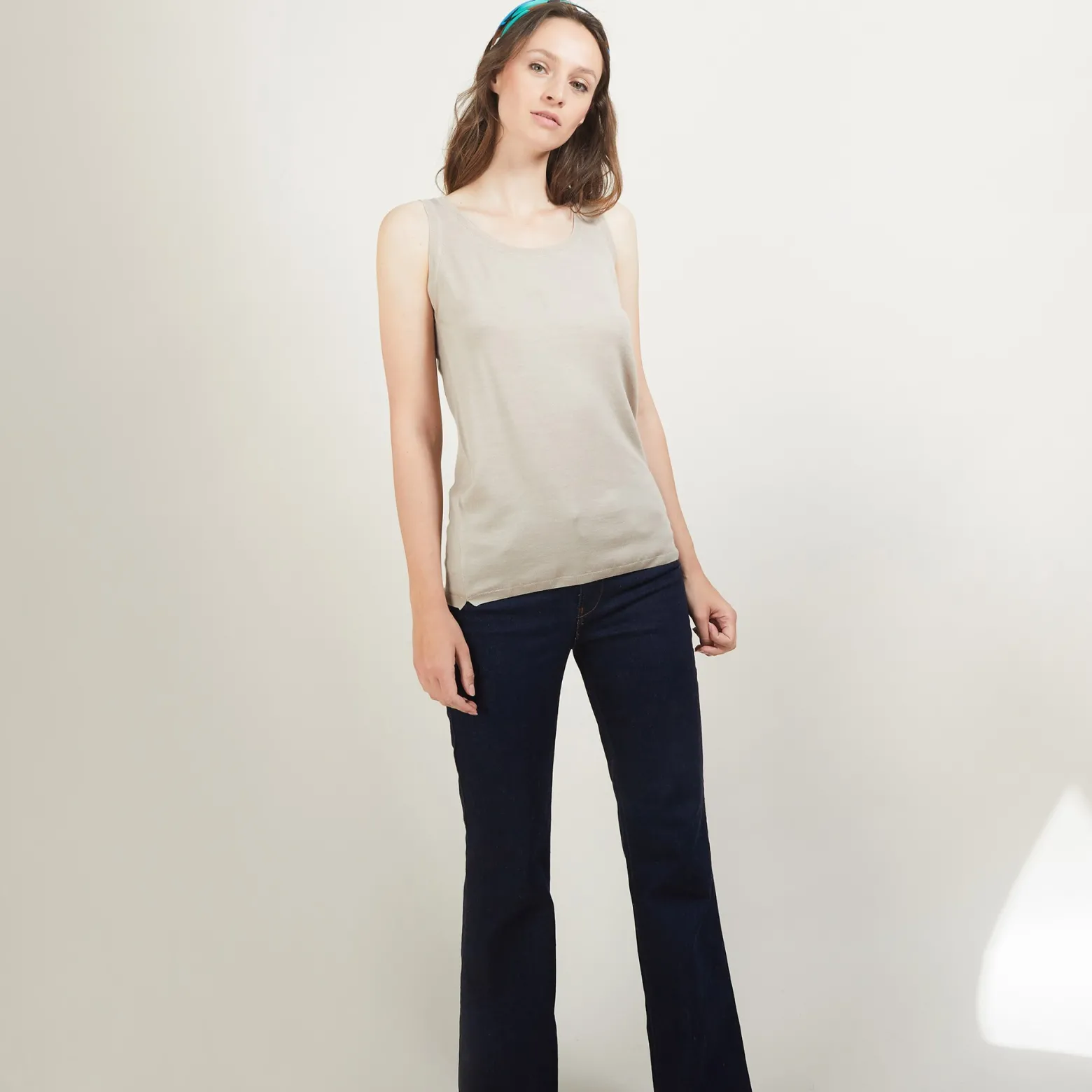 Montagut Round-neck wool tank top - Biella
