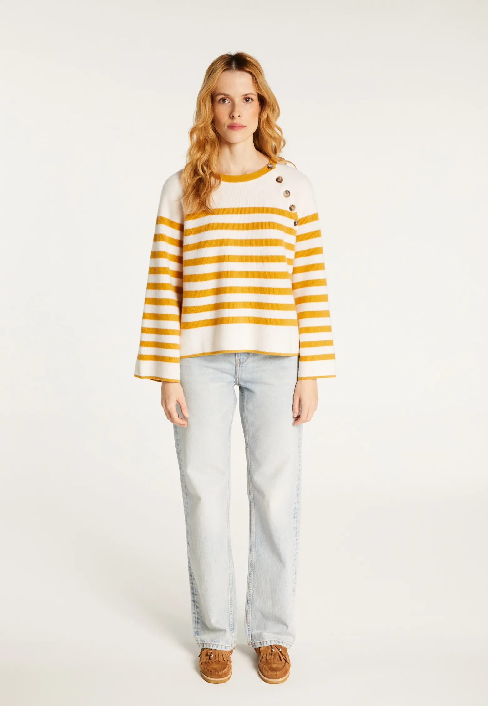 Montagut Sailor sweater in cashmere with loose sleeves - Gaelle