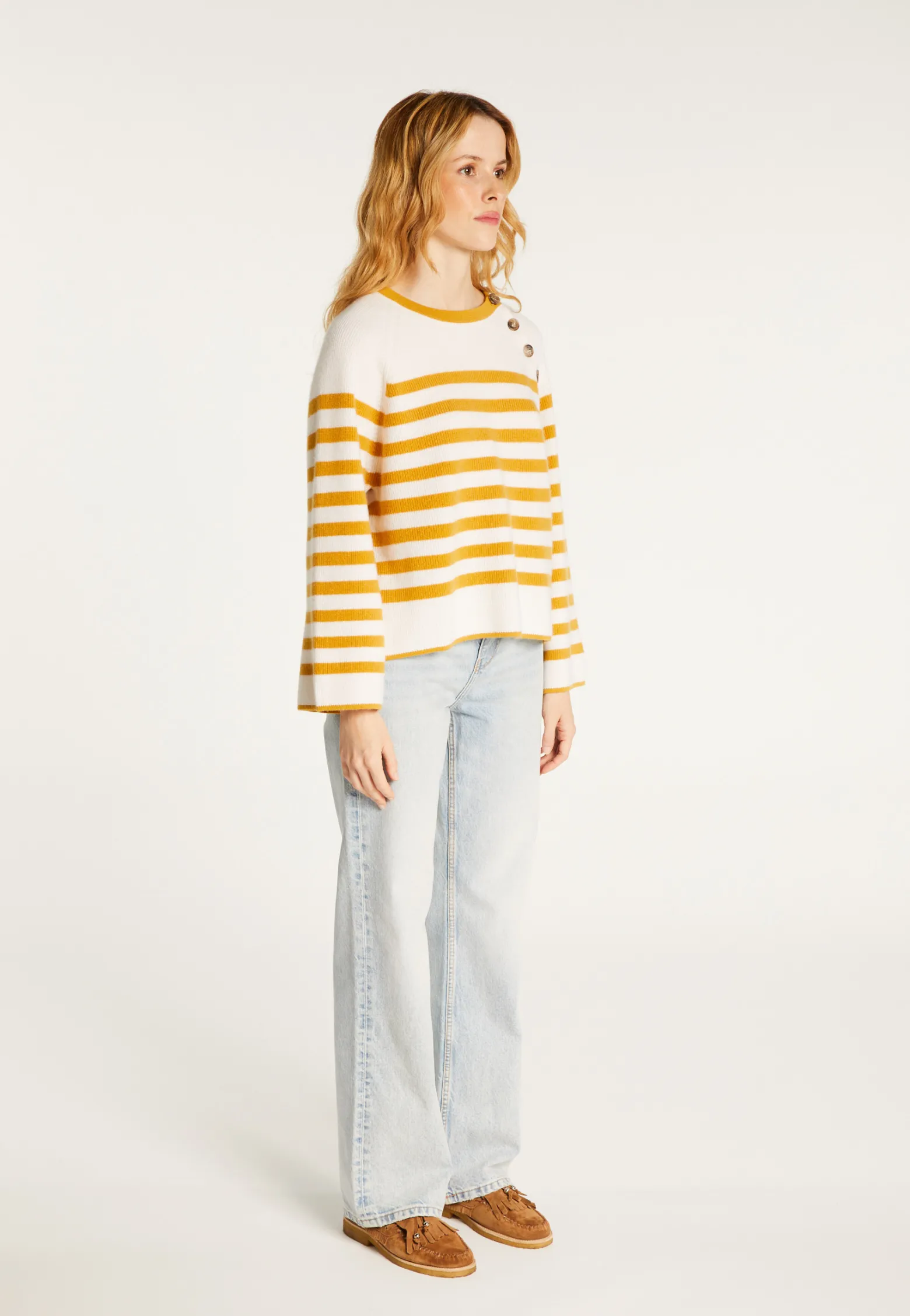 Montagut Sailor sweater in cashmere with loose sleeves - Gaelle