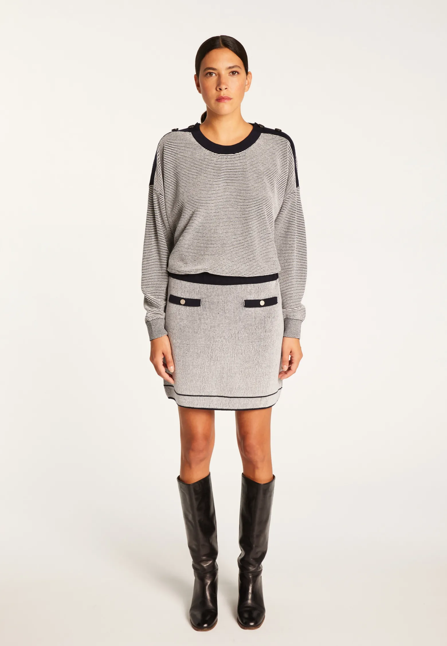 Montagut Short skirt in wool and velvet - Regina