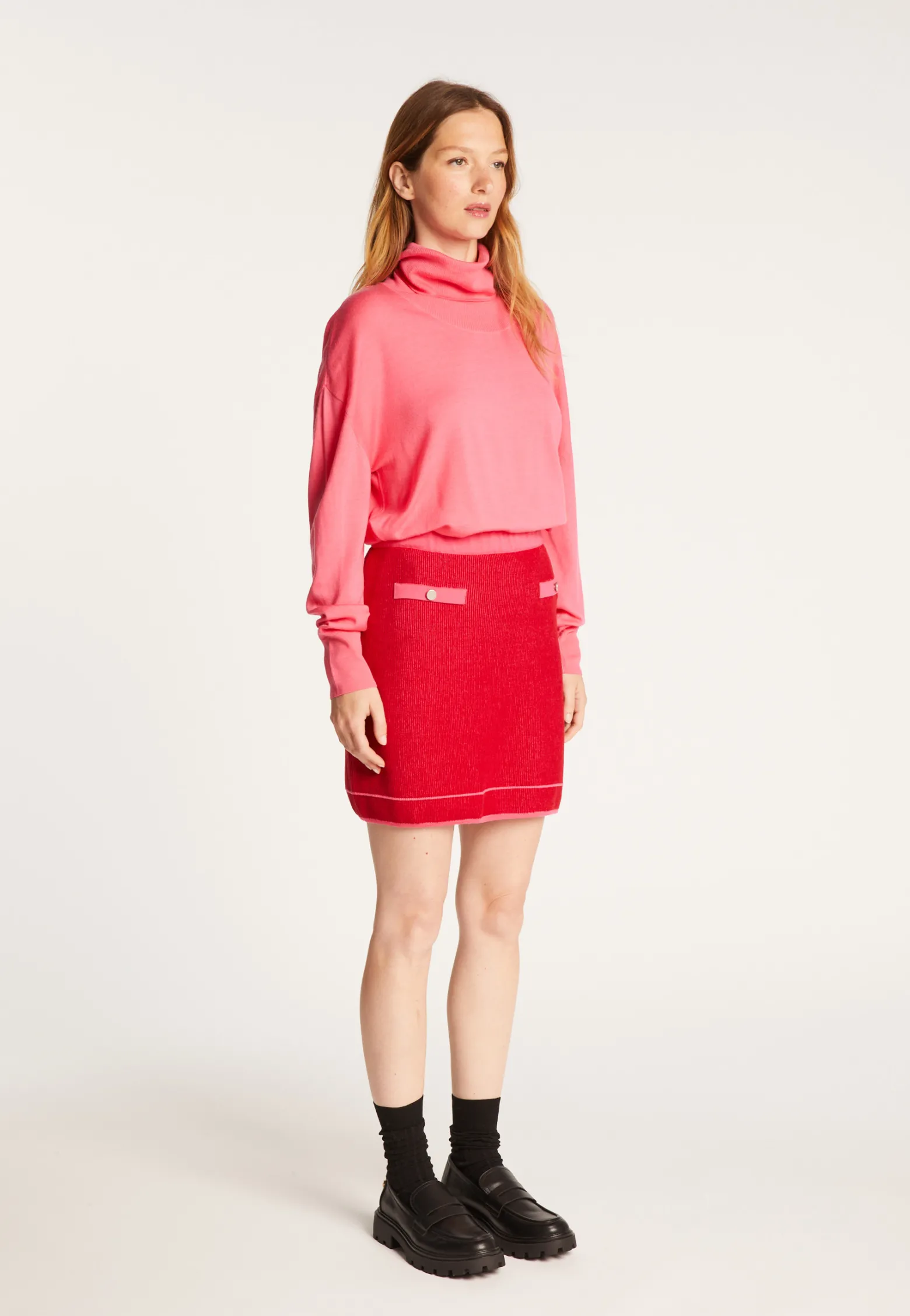 Montagut Short skirt in wool and velvet - Regina