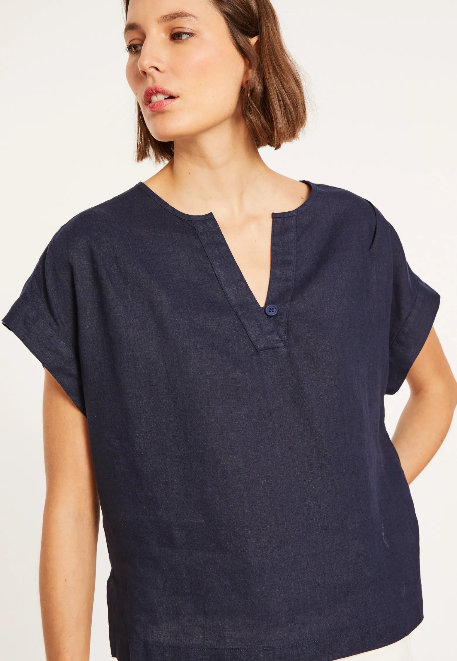Montagut Short sleeve linen blouse - Virginie