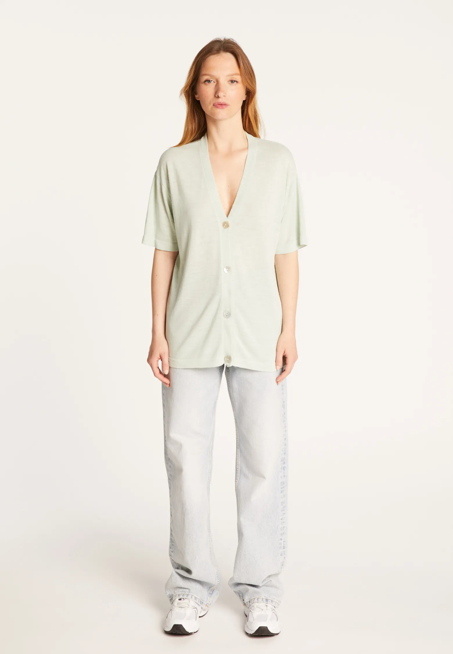Montagut Short sleeves flamed linen cardigan - Tanya