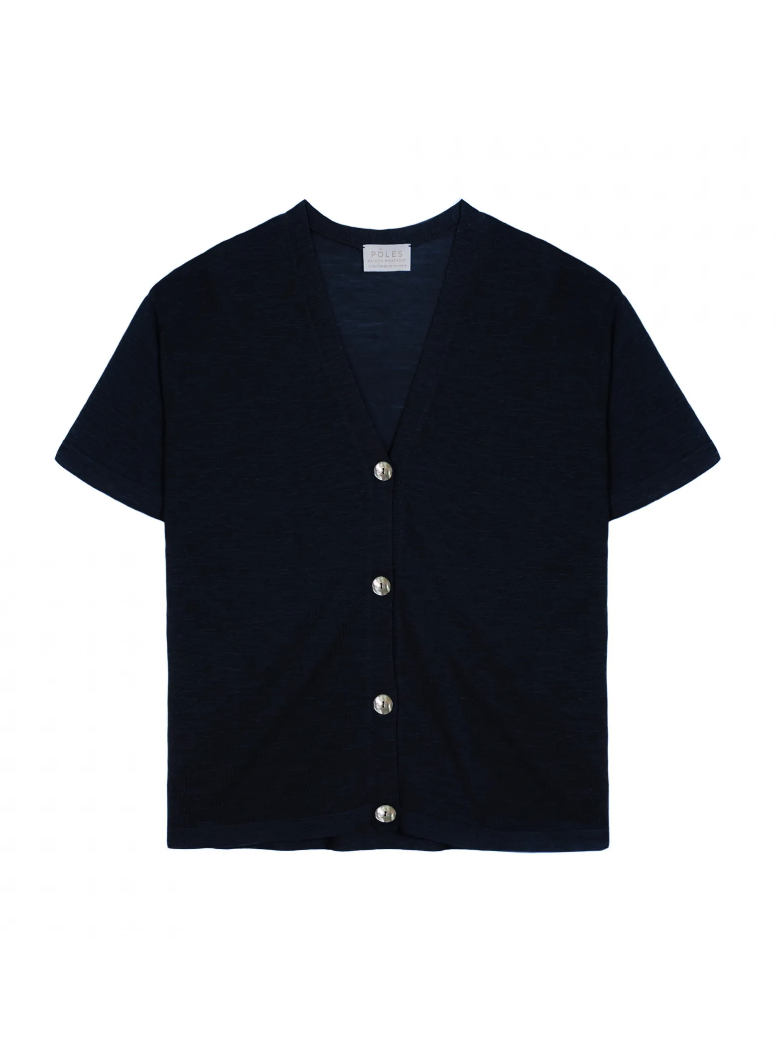 Montagut Short sleeves flamed linen cardigan - Tanya