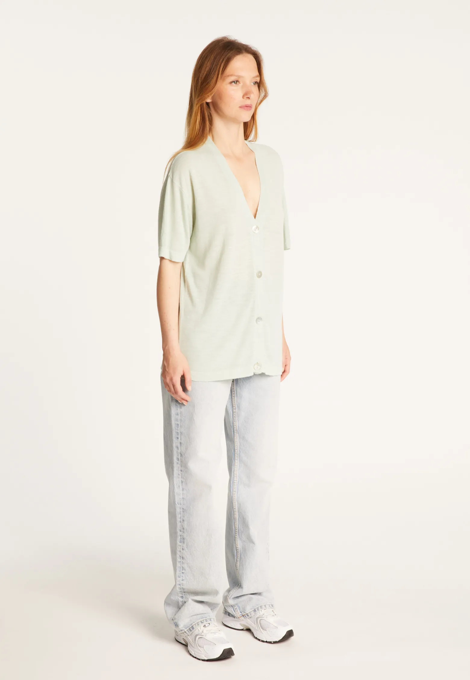 Montagut Short sleeves flamed linen cardigan - Tanya