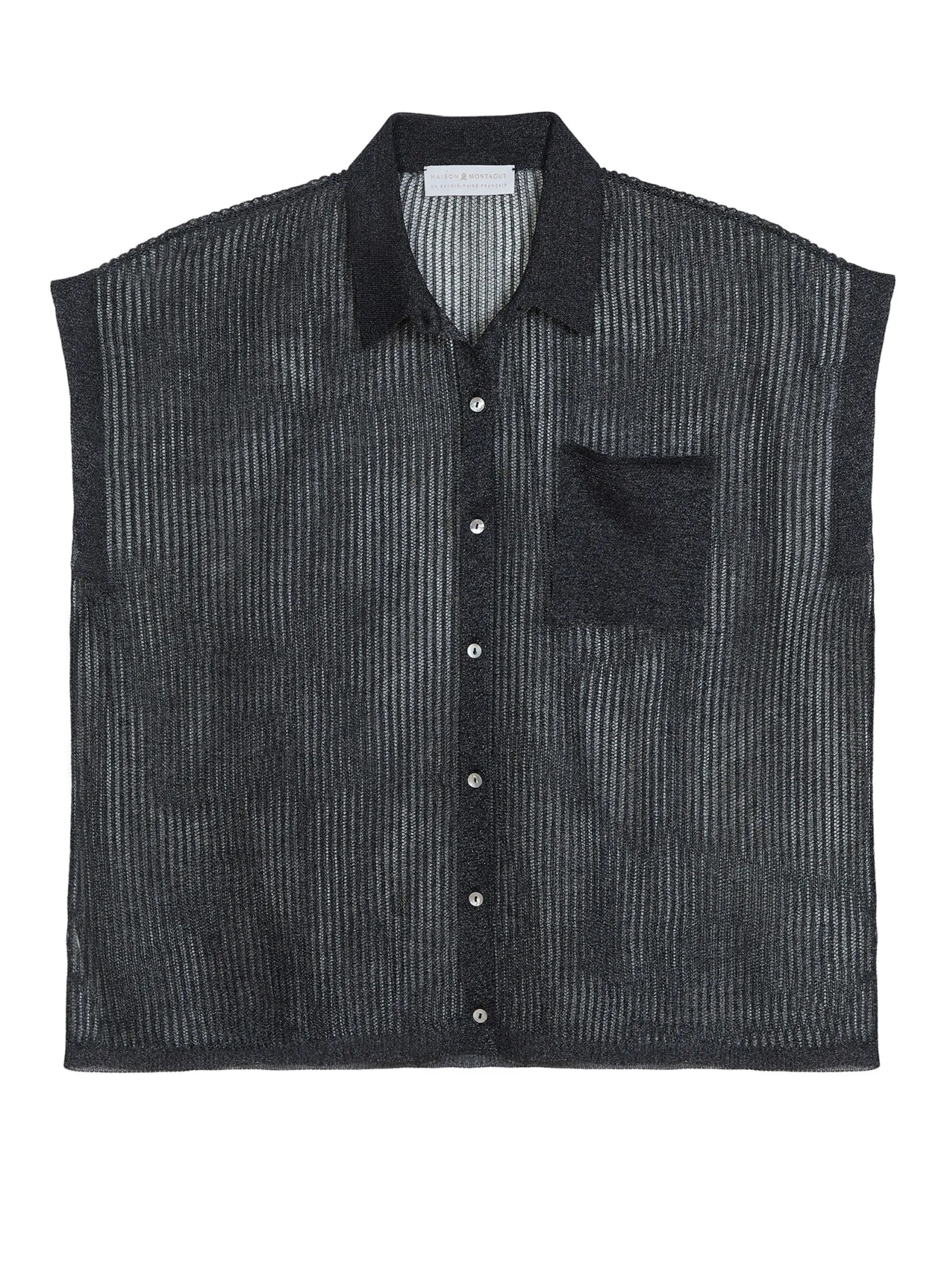 Montagut Short-sleeved blouse with iridescent effect - Stacy