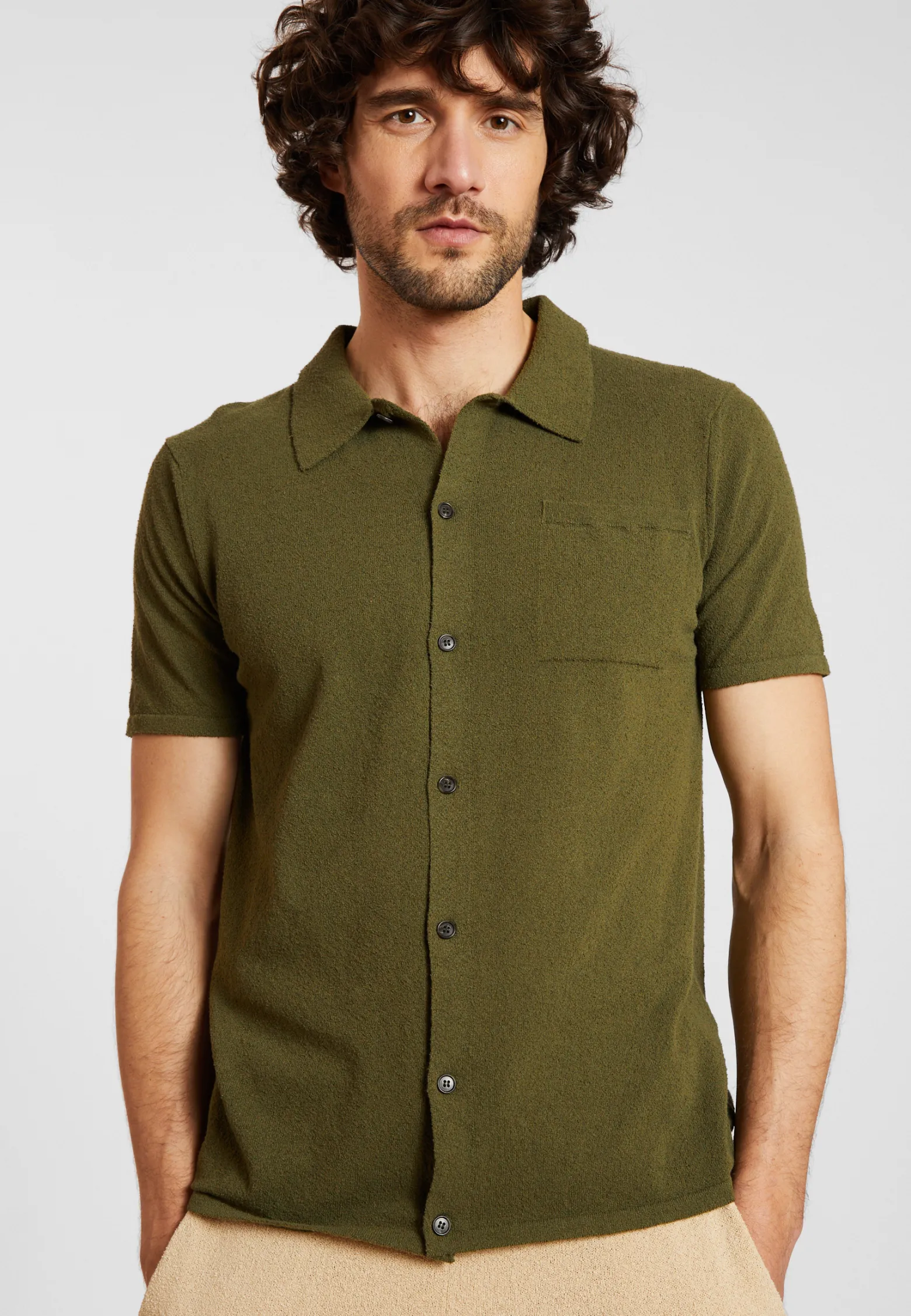 Montagut Short-sleeved brushed cotton shirt - Dominique