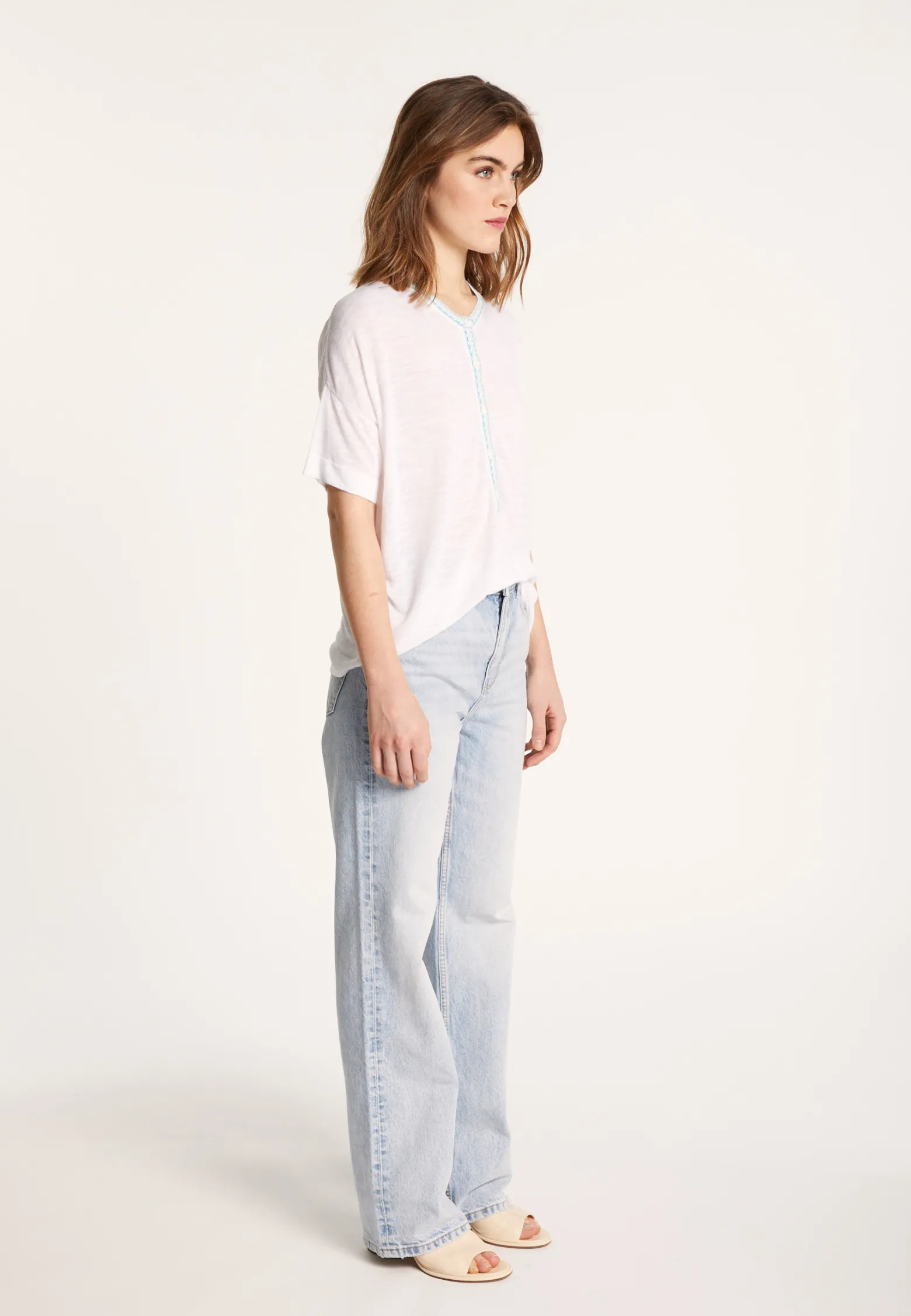 Montagut Short-sleeved cotton and linen cardigan - Lauria