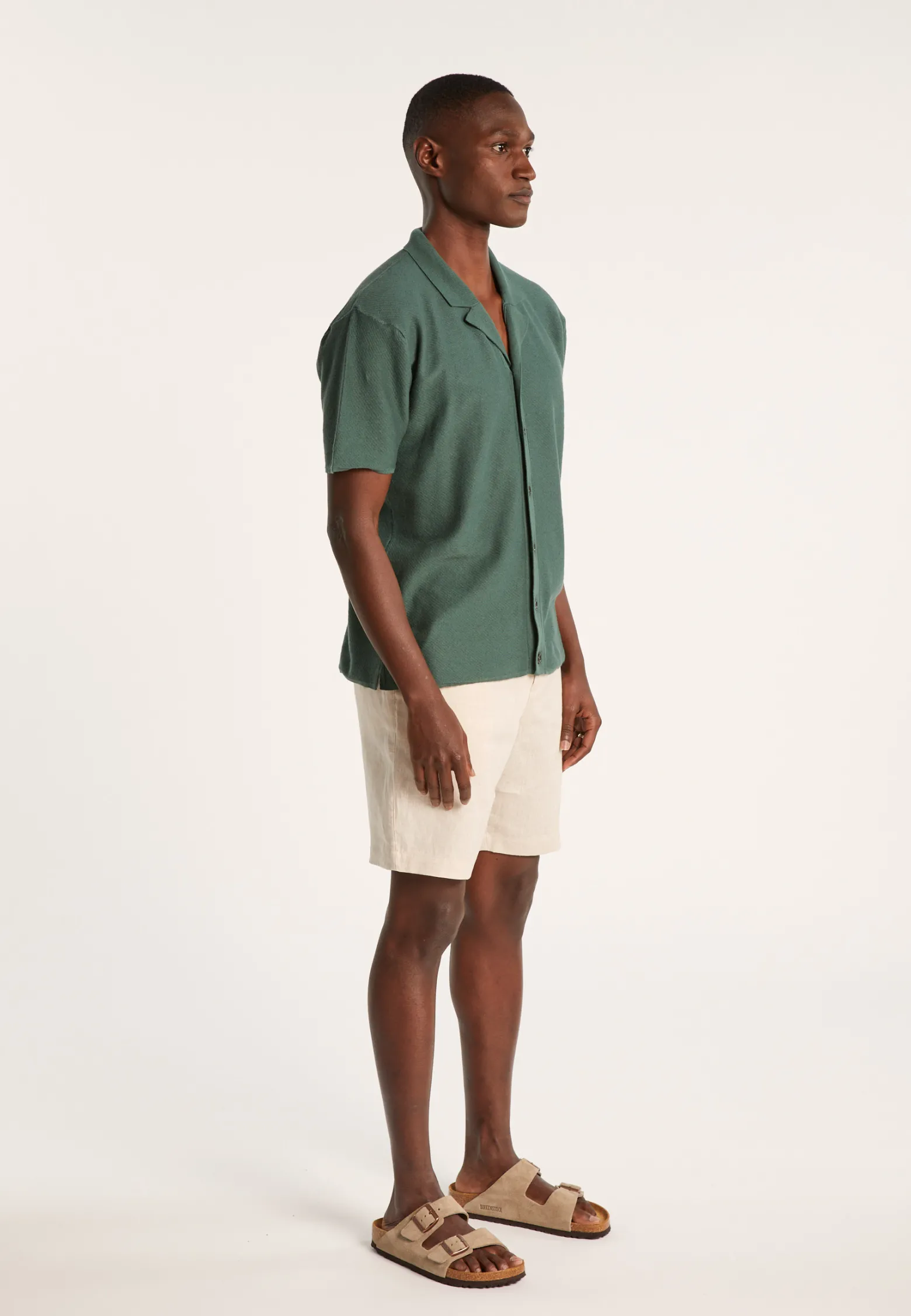 Montagut Short-sleeved cotton and linen shirt - Igino