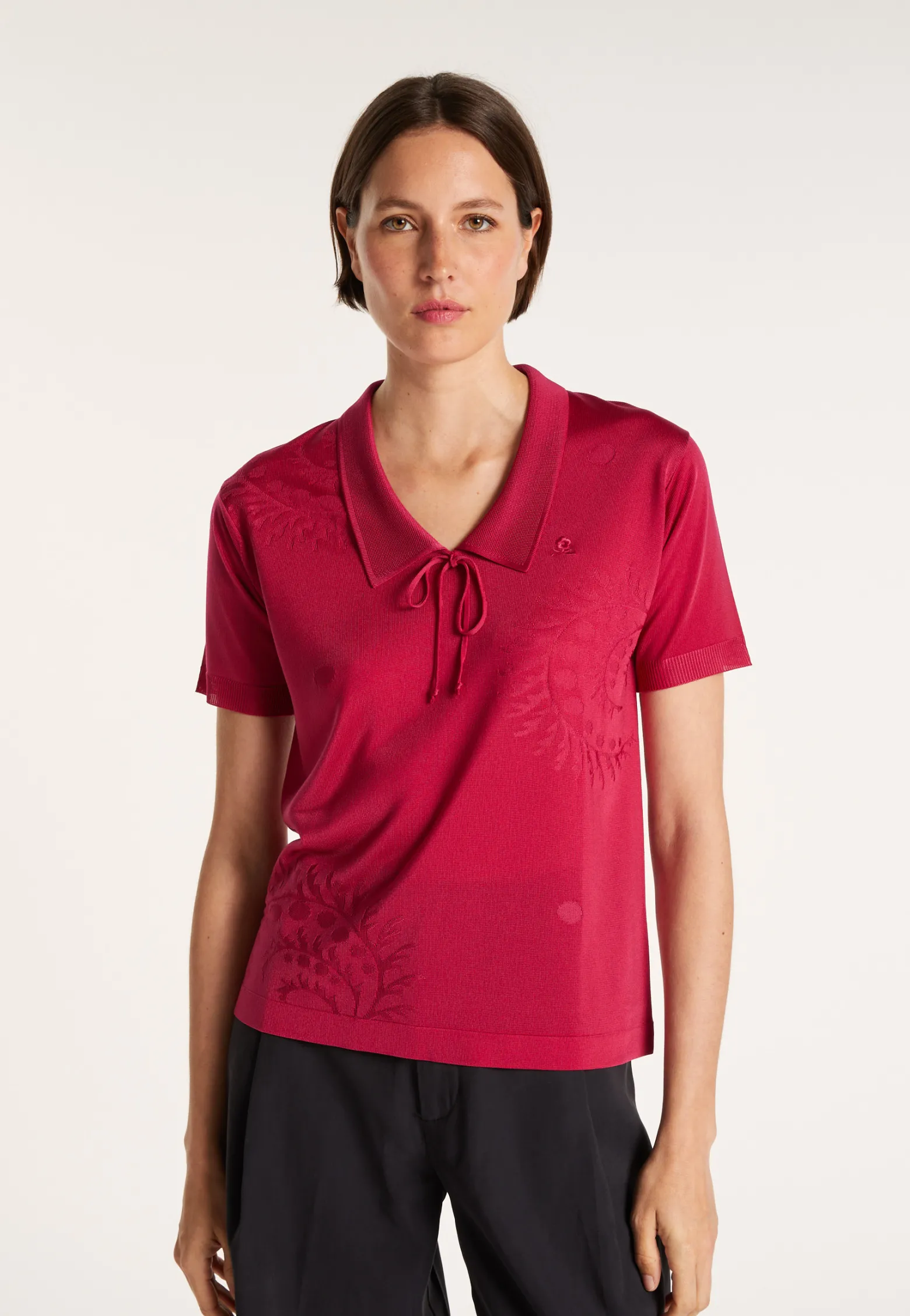 Montagut Short-sleeved patterned T-shirt in Fil Lumière - Evy
