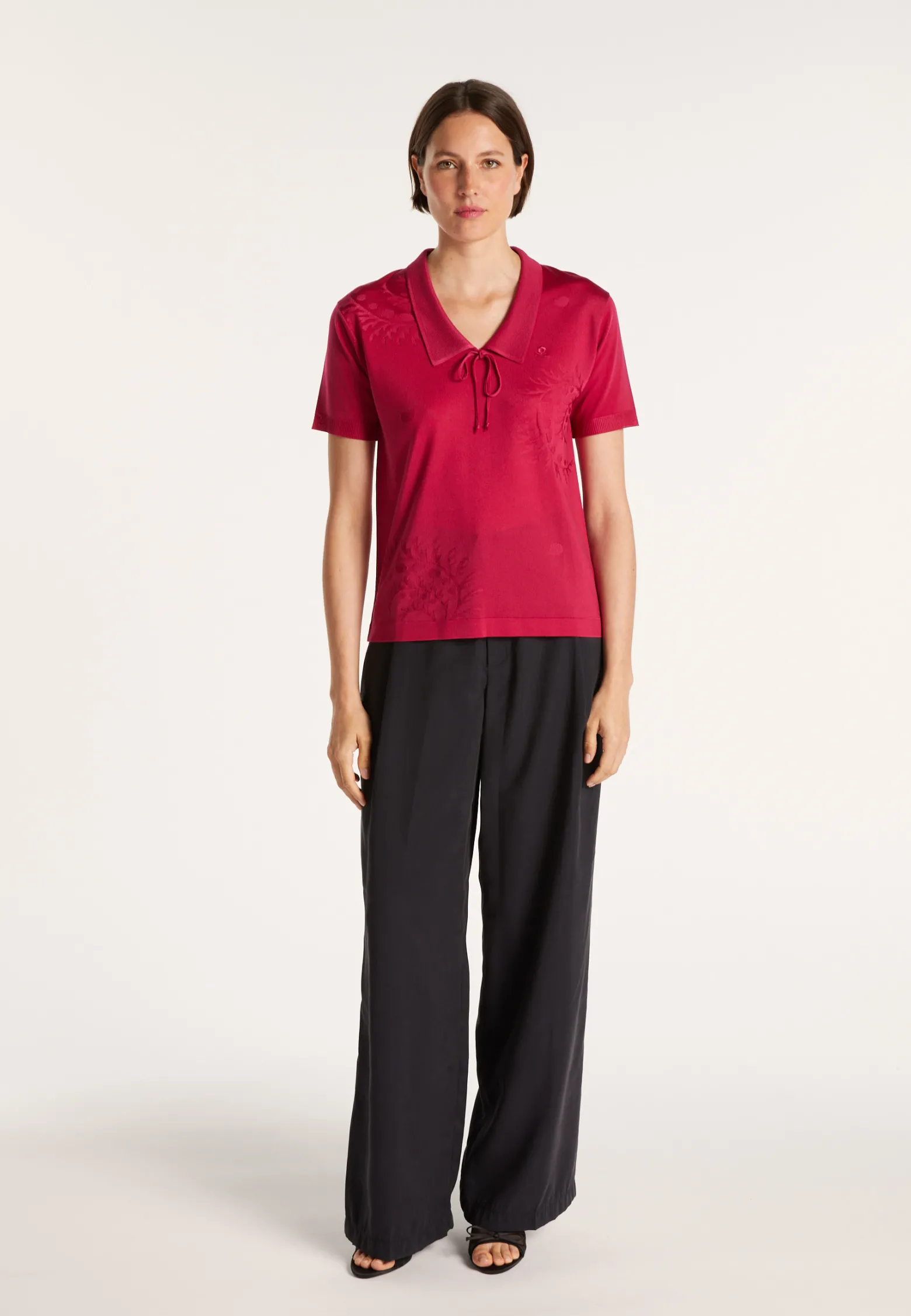 Montagut Short-sleeved patterned T-shirt in Fil Lumière - Evy